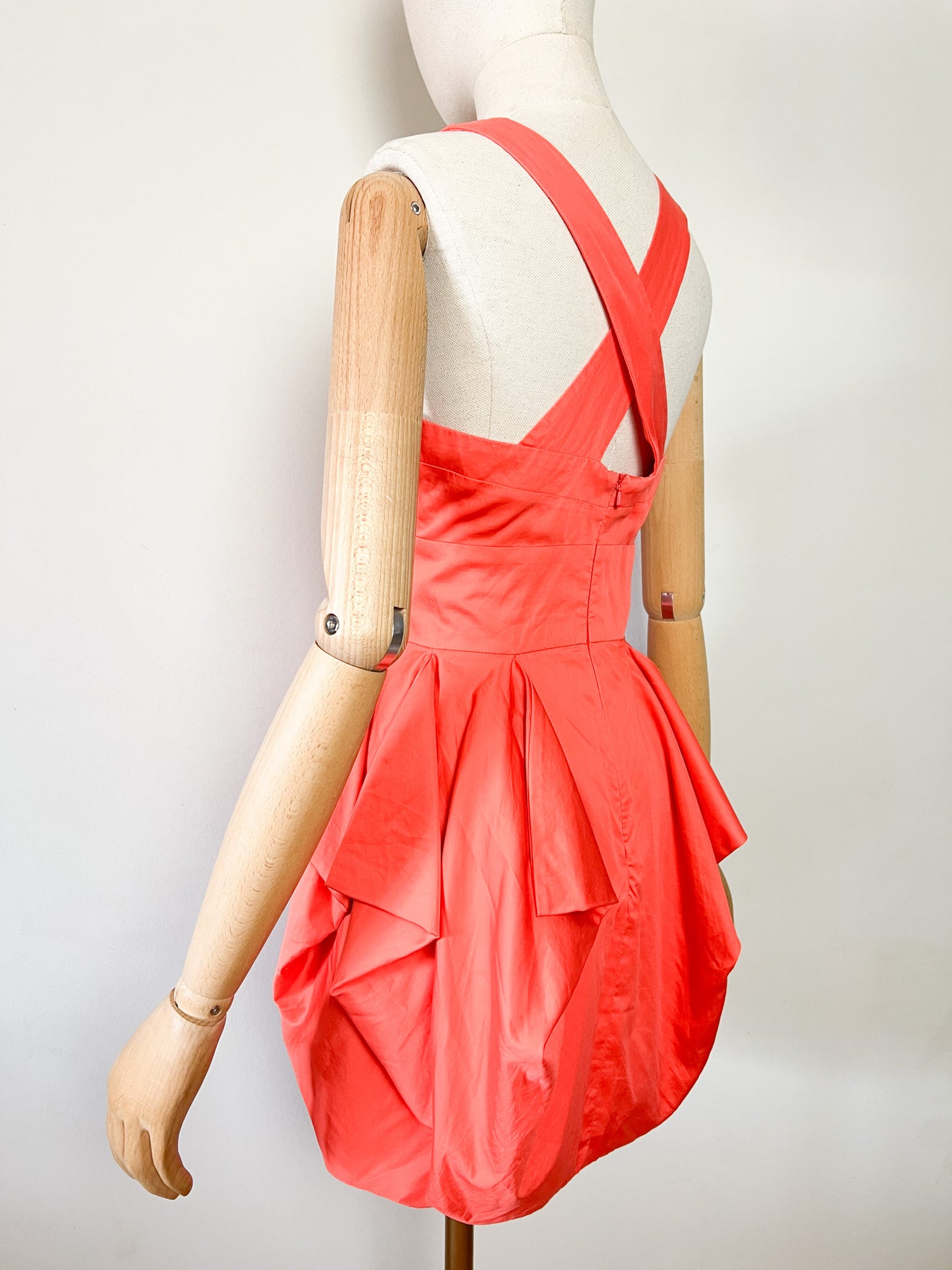 Robe Structurée Cocktail French Connection Orange Doux – Dos Croisé – T34/36