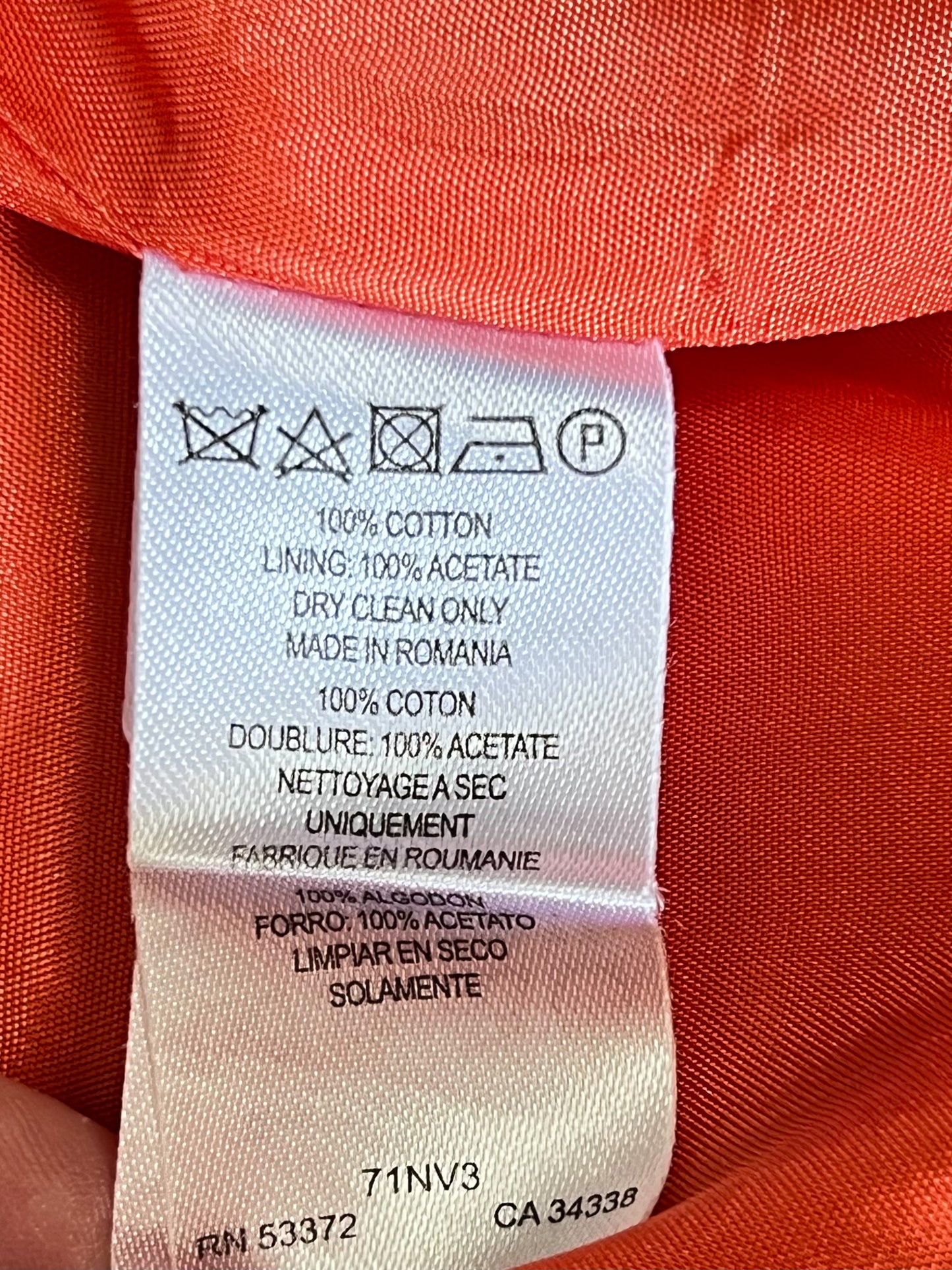 Robe Structurée Cocktail French Connection Orange Doux – Dos Croisé – T34/36