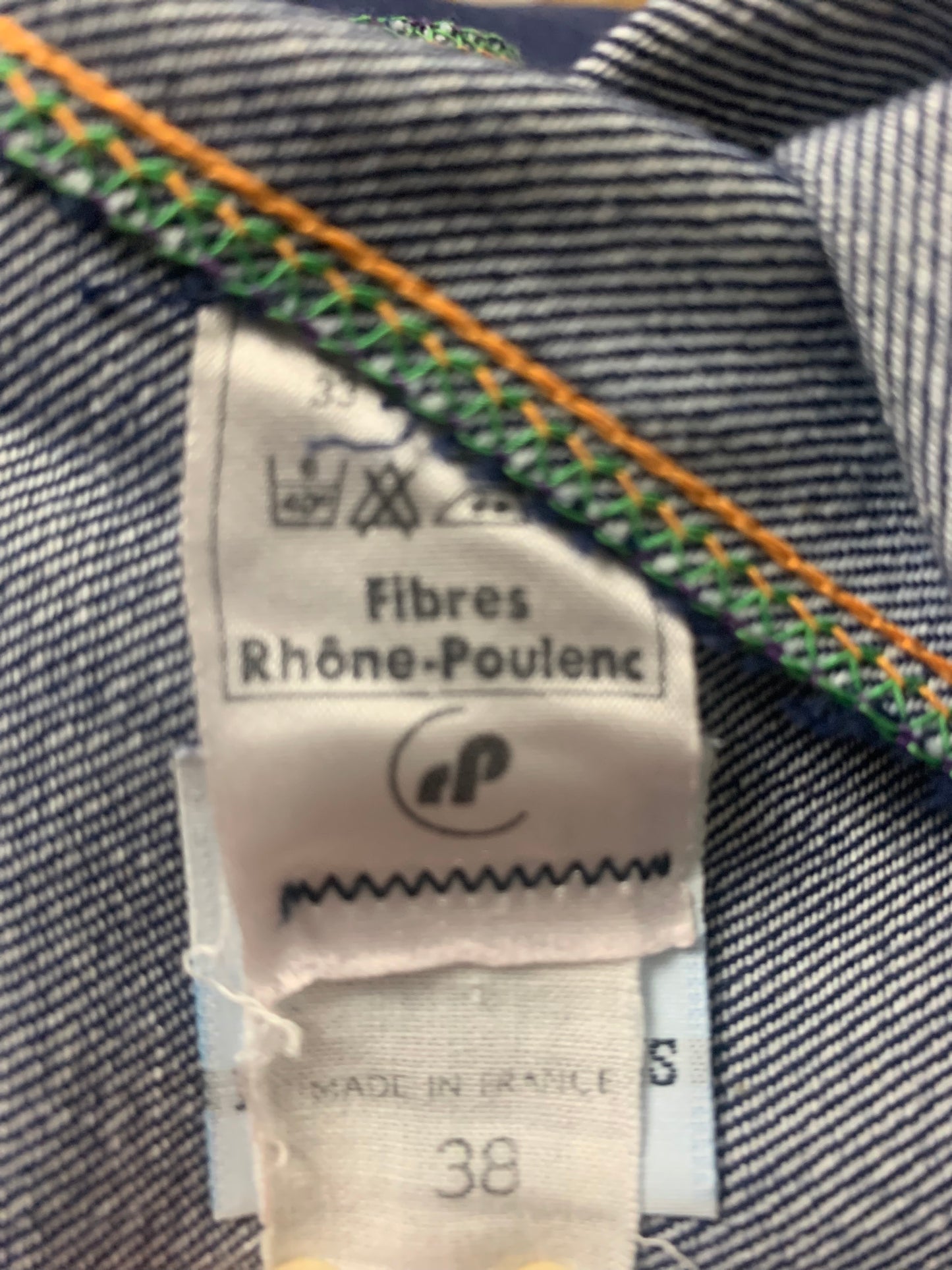 Pantalon Workwear Vintage Indigo Tergal - Fabriqué en France - Années 70/80 - T. 36/38