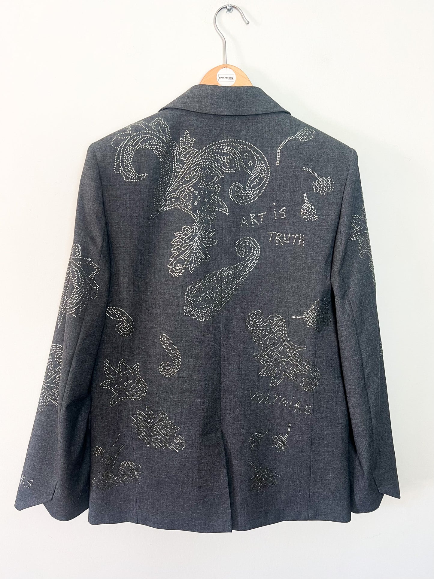 Blazer Strass Zadig & Voltaire – Modèle Vénus Tailleur Strass Paisley Gris T38