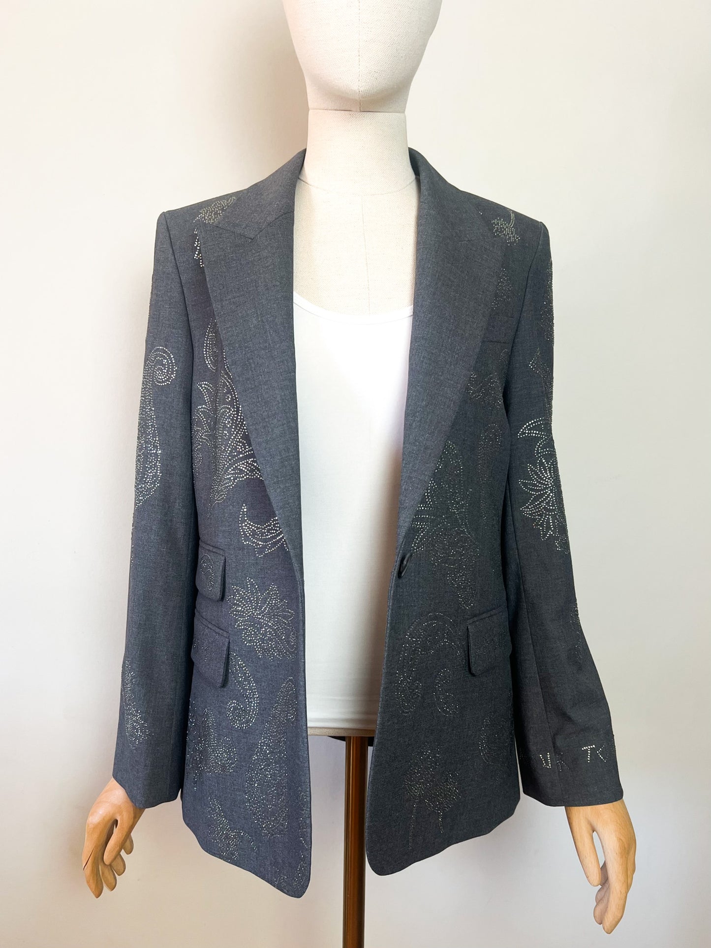 Blazer Strass Zadig & Voltaire – Modèle Vénus Tailleur Strass Paisley Gris T38