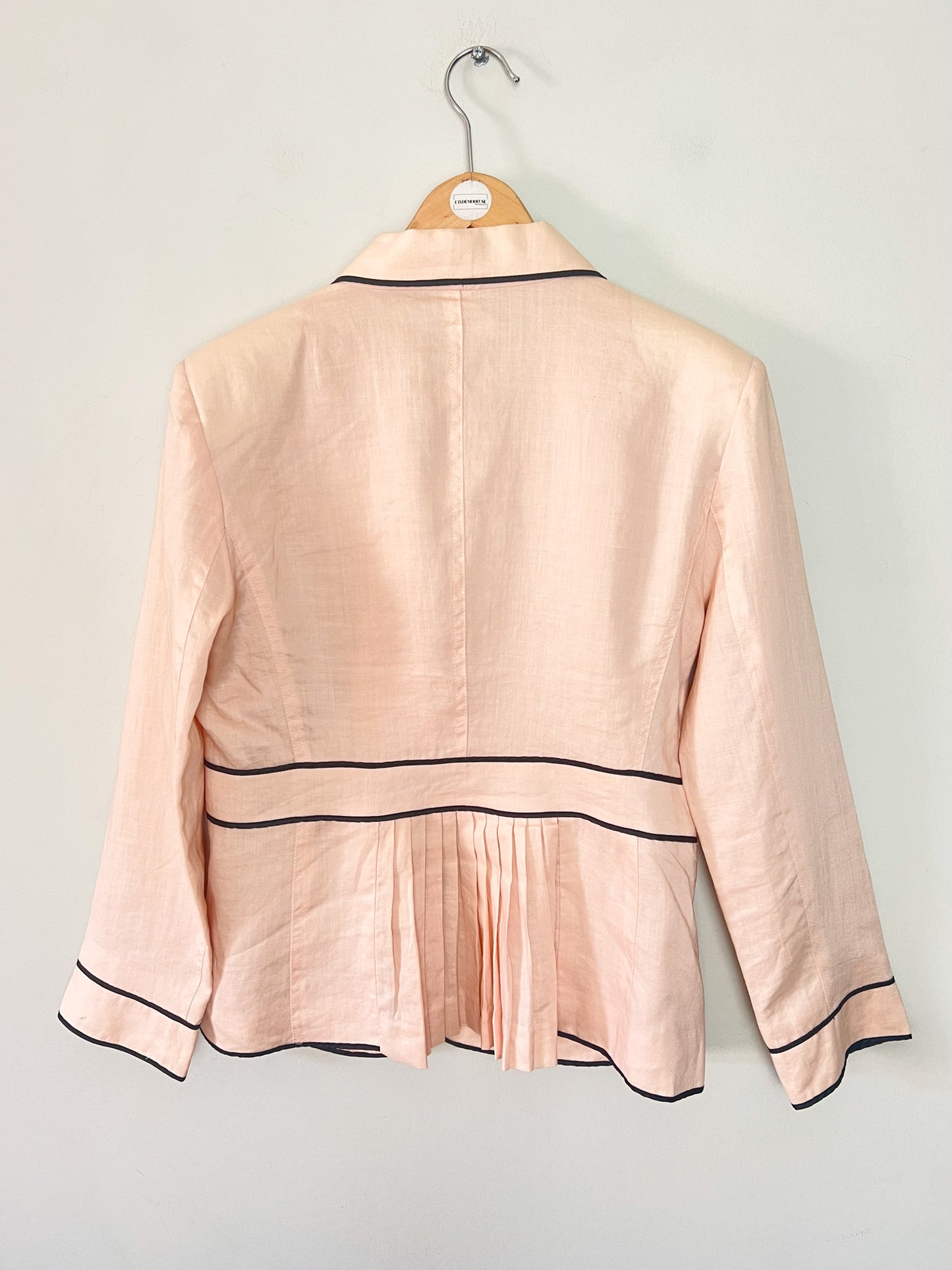 Ensemble Tailleur Créateur Nathalie Garçon Ramie Rose Saumon & Dentelle – T38/40