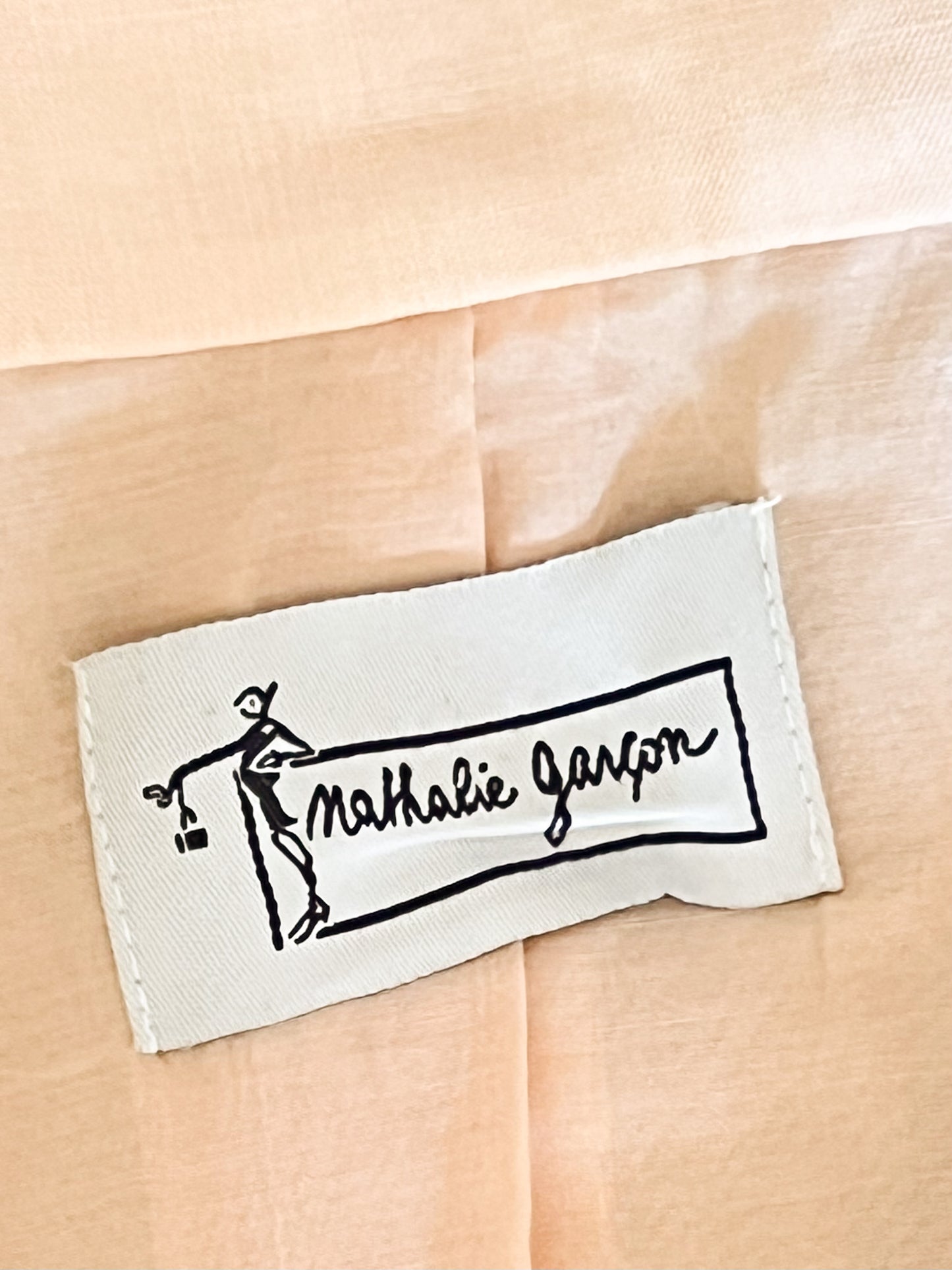 Ensemble Tailleur Créateur Nathalie Garçon Ramie Rose Saumon & Dentelle – T38/40