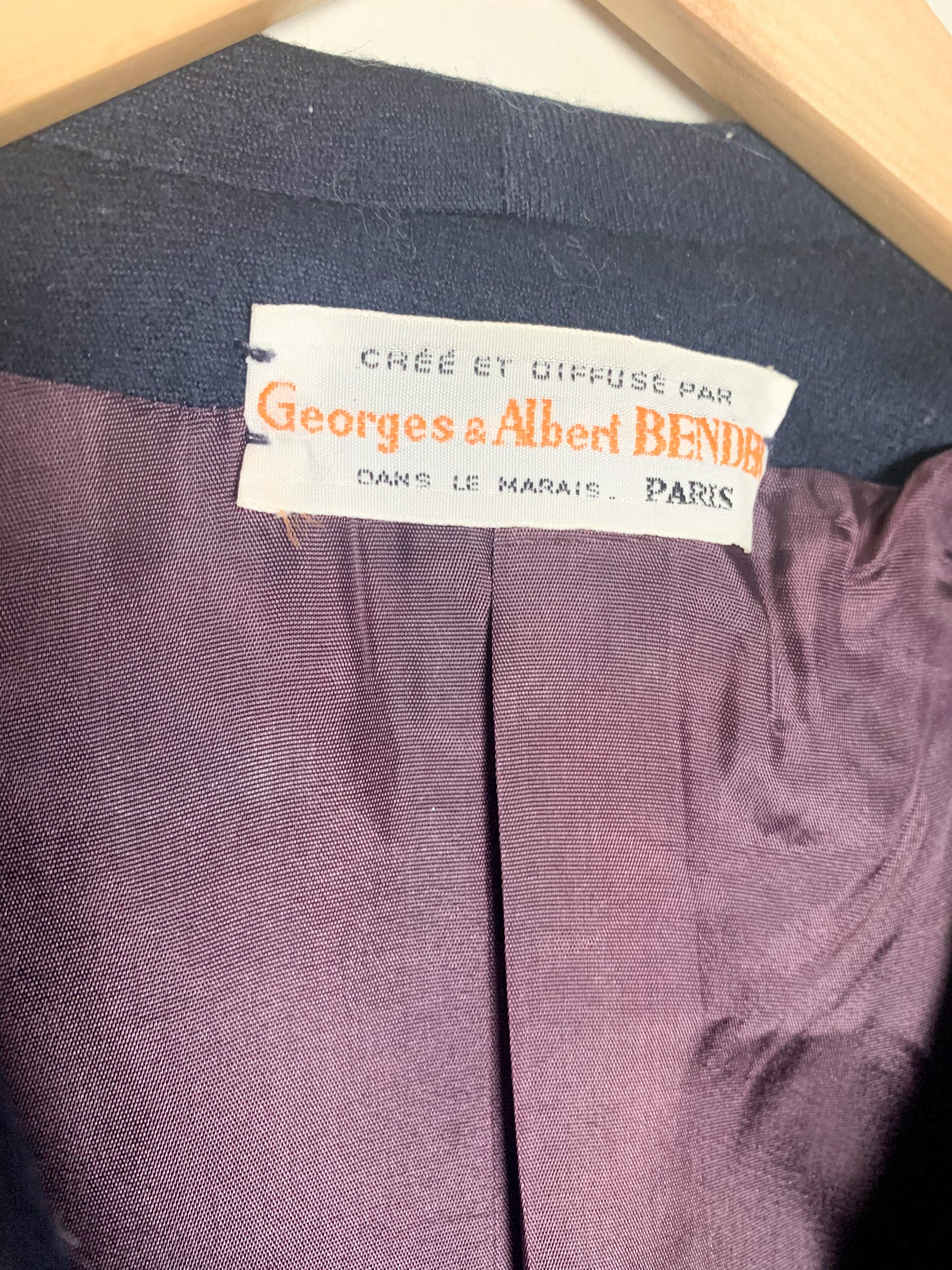 Veste Blazer Vintage années 80 T 38 - Pied-de-Poule - Laine - Coupe Oversize