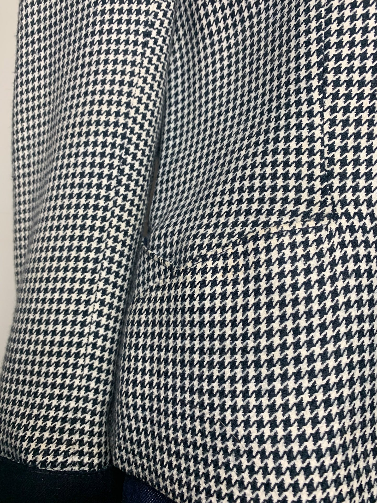 Veste Blazer Vintage années 80 T 38 - Pied-de-Poule - Laine - Coupe Oversize