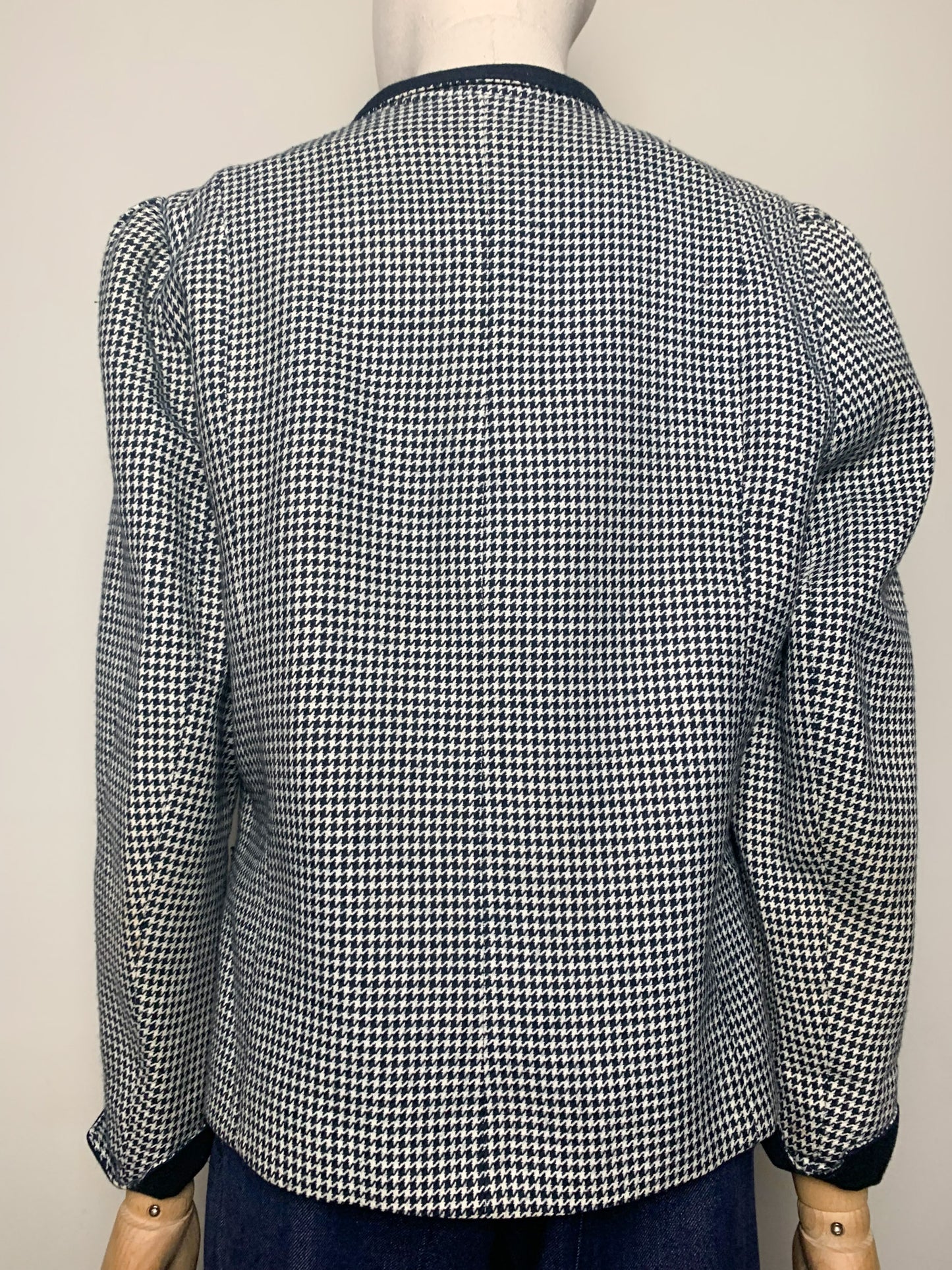 Veste Blazer Vintage années 80 T 38 - Pied-de-Poule - Laine - Coupe Oversize