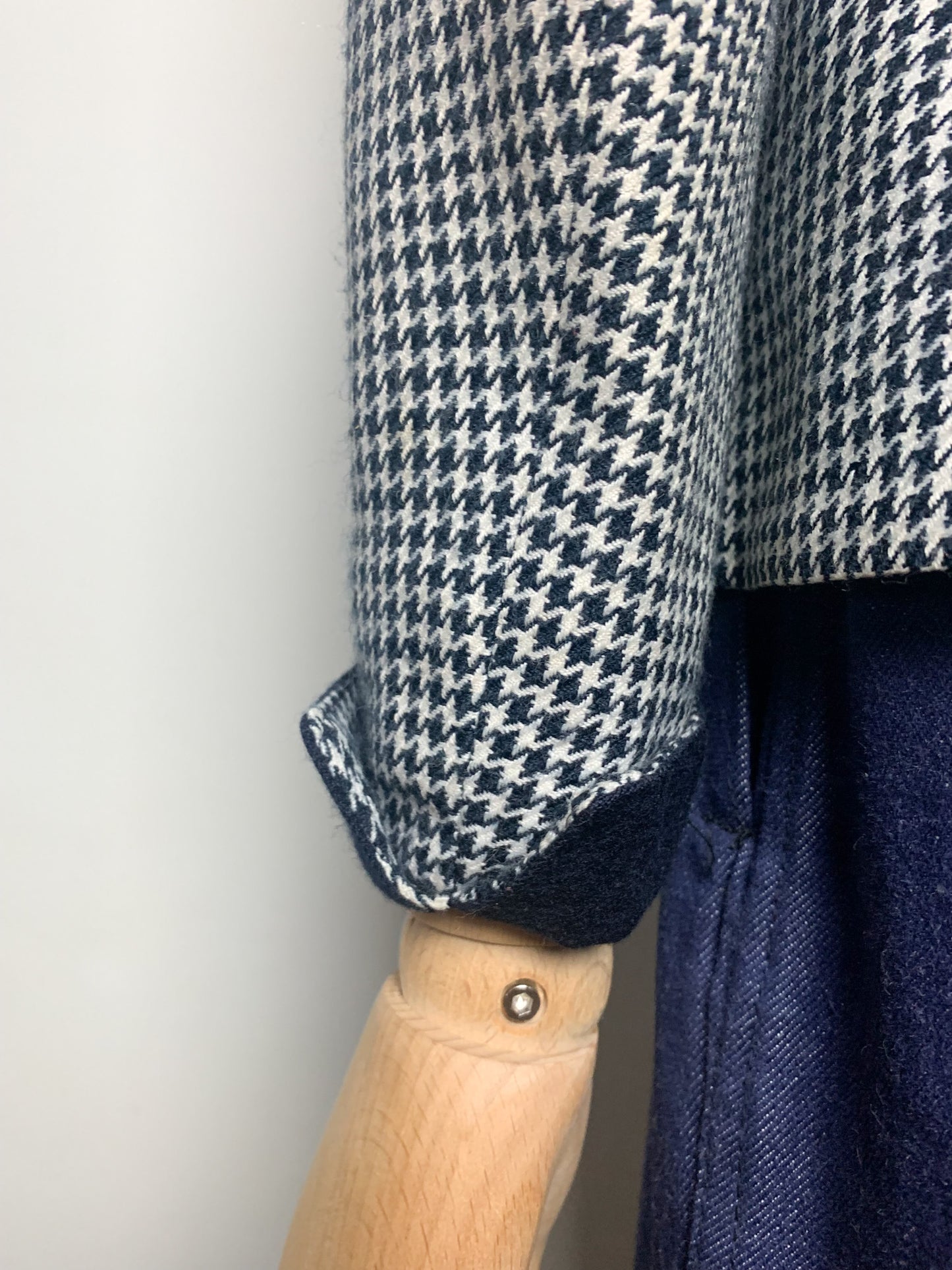 Veste Blazer Vintage années 80 T 38 - Pied-de-Poule - Laine - Coupe Oversize