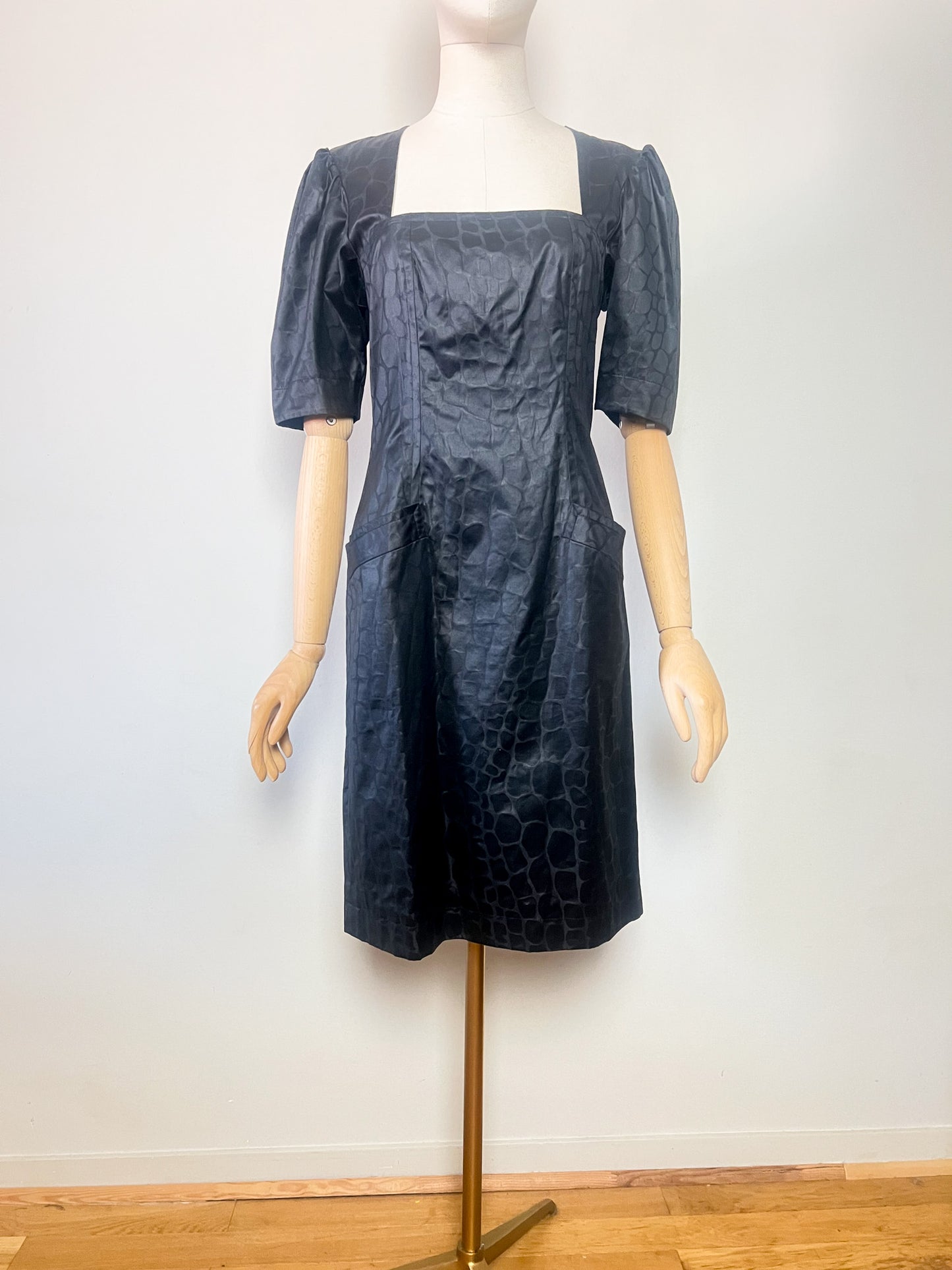 Robe Fourreau Vintage Yves Saint Laurent Variations 1987 Damassée – T36/38