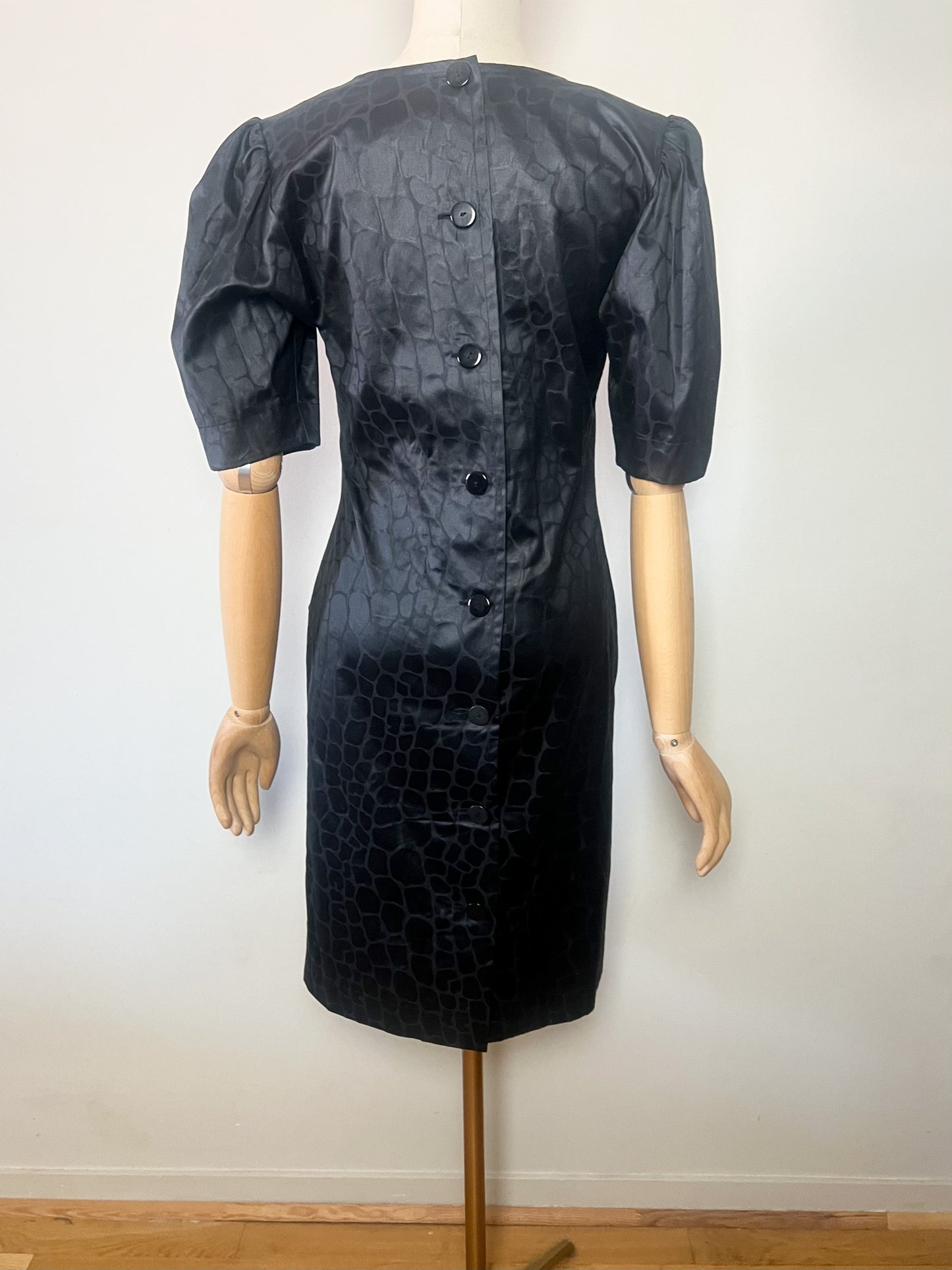 Robe Fourreau Vintage Yves Saint Laurent Variations 1987 Damassée – T36/38