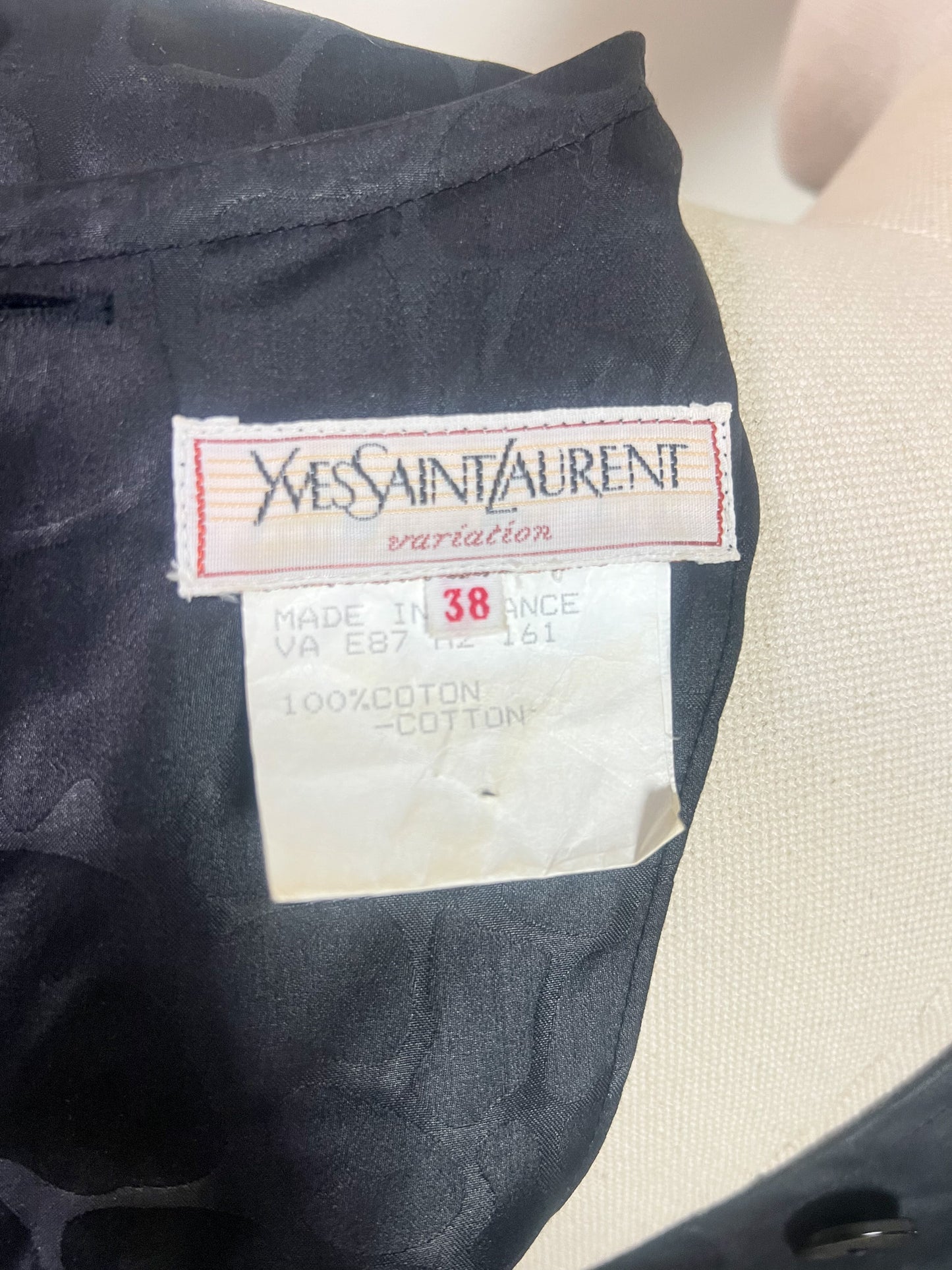 Robe Fourreau Vintage Yves Saint Laurent Variations 1987 Damassée – T36/38