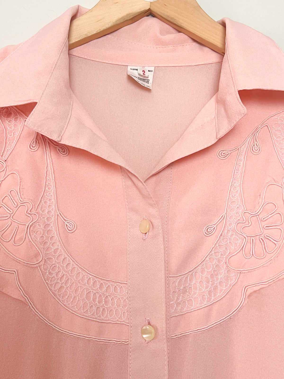 Robe Vintage Années 80 90 Rose Abricot Plissé Soleil – Fabriquée en France – T40/42