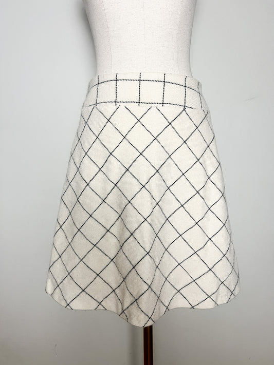 Jupe 100% Laine - Coupe Trapèze – Blanc et Noir- Marque 1.2.3 - T 38 (Taille 40 étiquette)