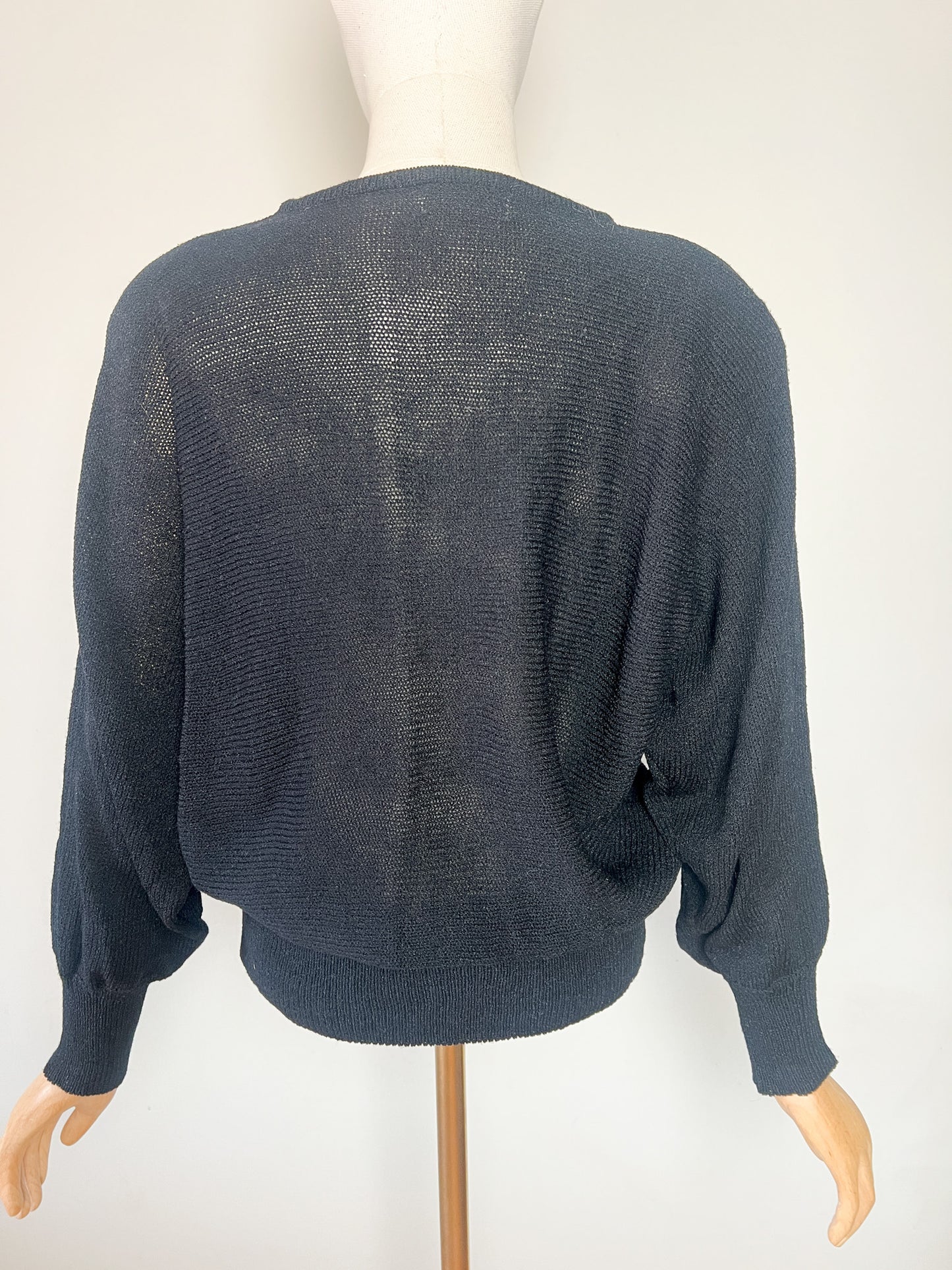 Pull Vintage Années 80 Manches Chauve-souris - Épaulettes - Angora & Perles T38/40