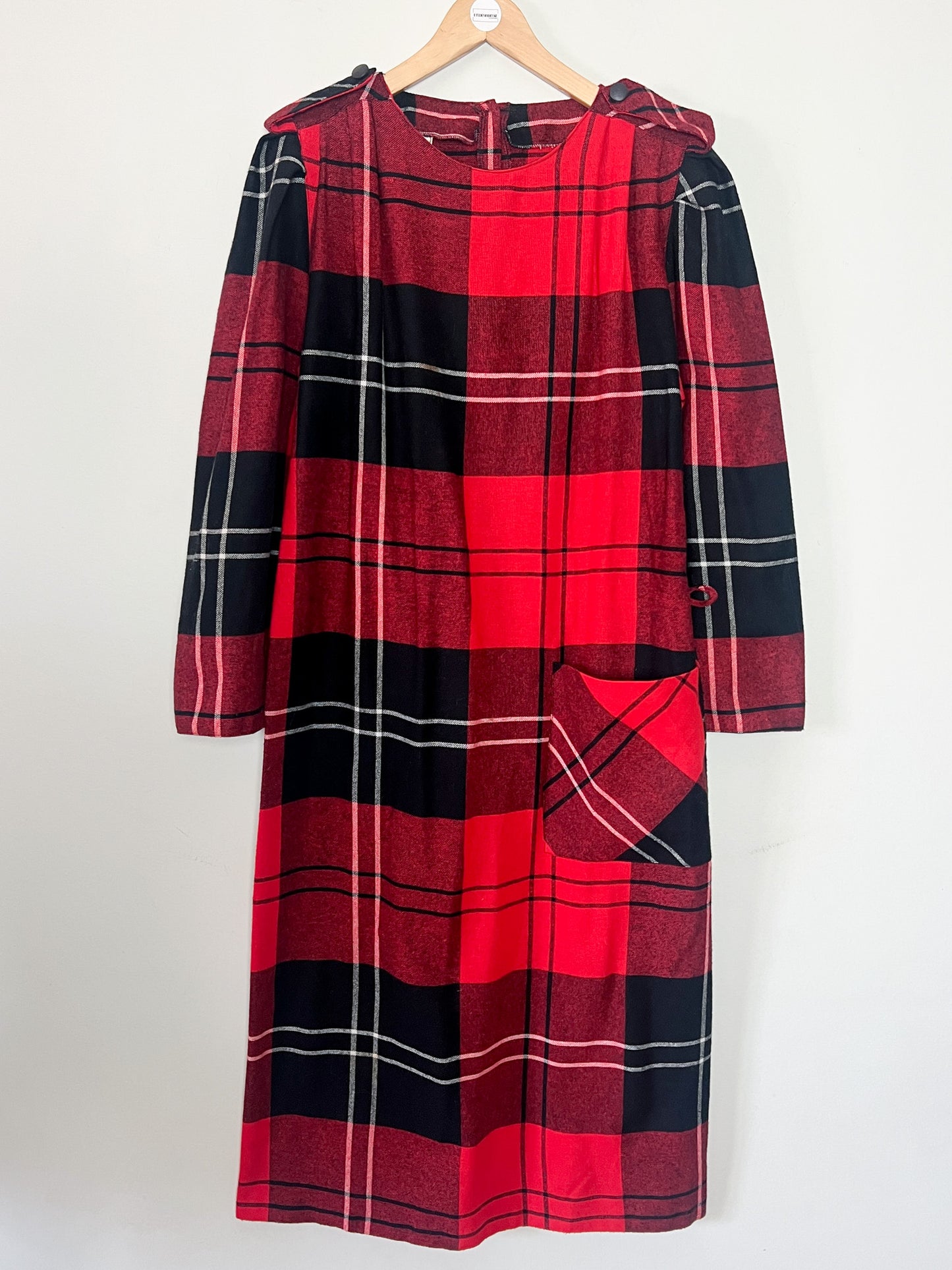 Robe VintageTartan Rouge & Noir - Coupe Ample/Oversize - T 38/40