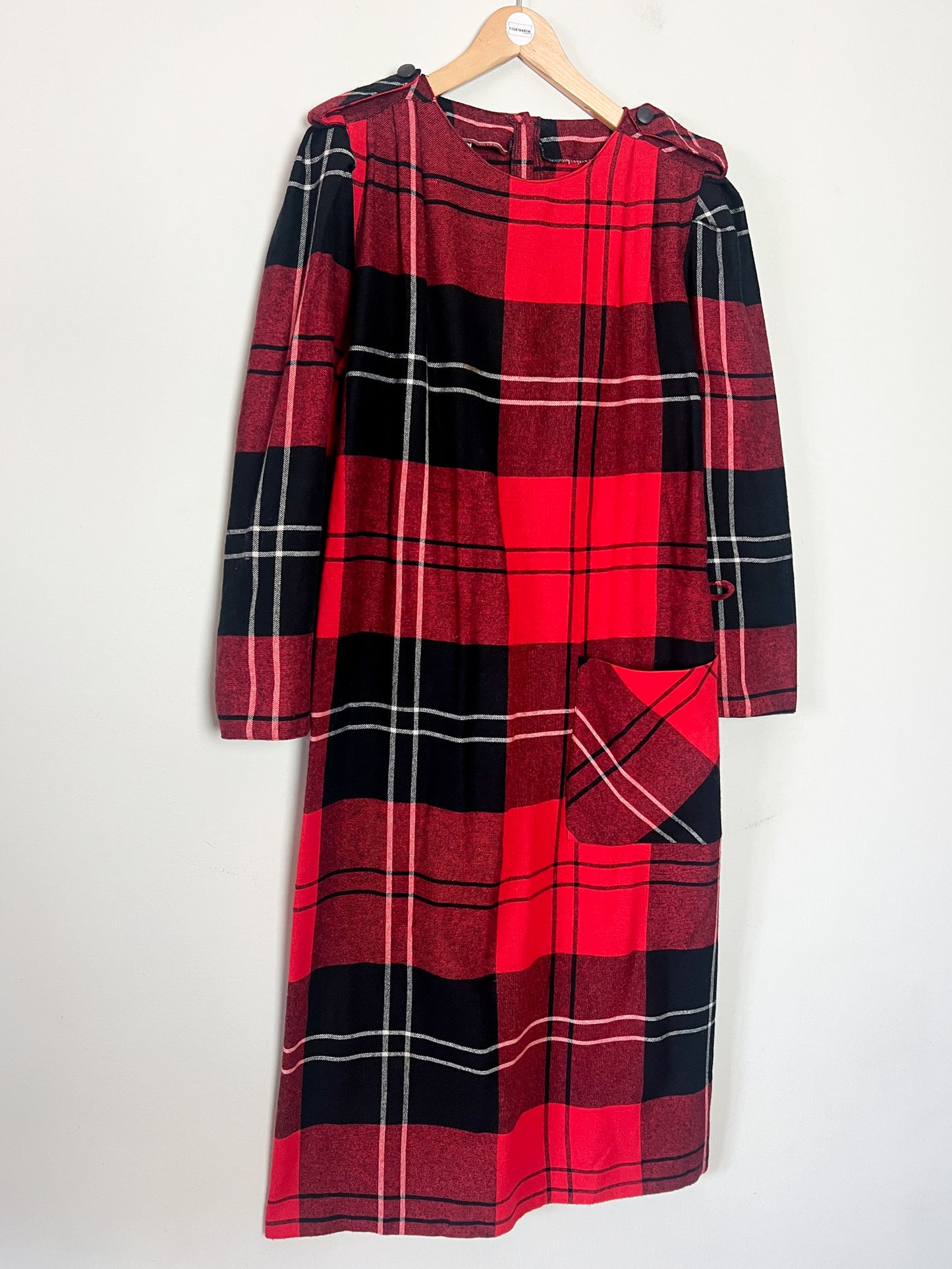 Robe VintageTartan Rouge & Noir - Coupe Ample/Oversize - T 38/40