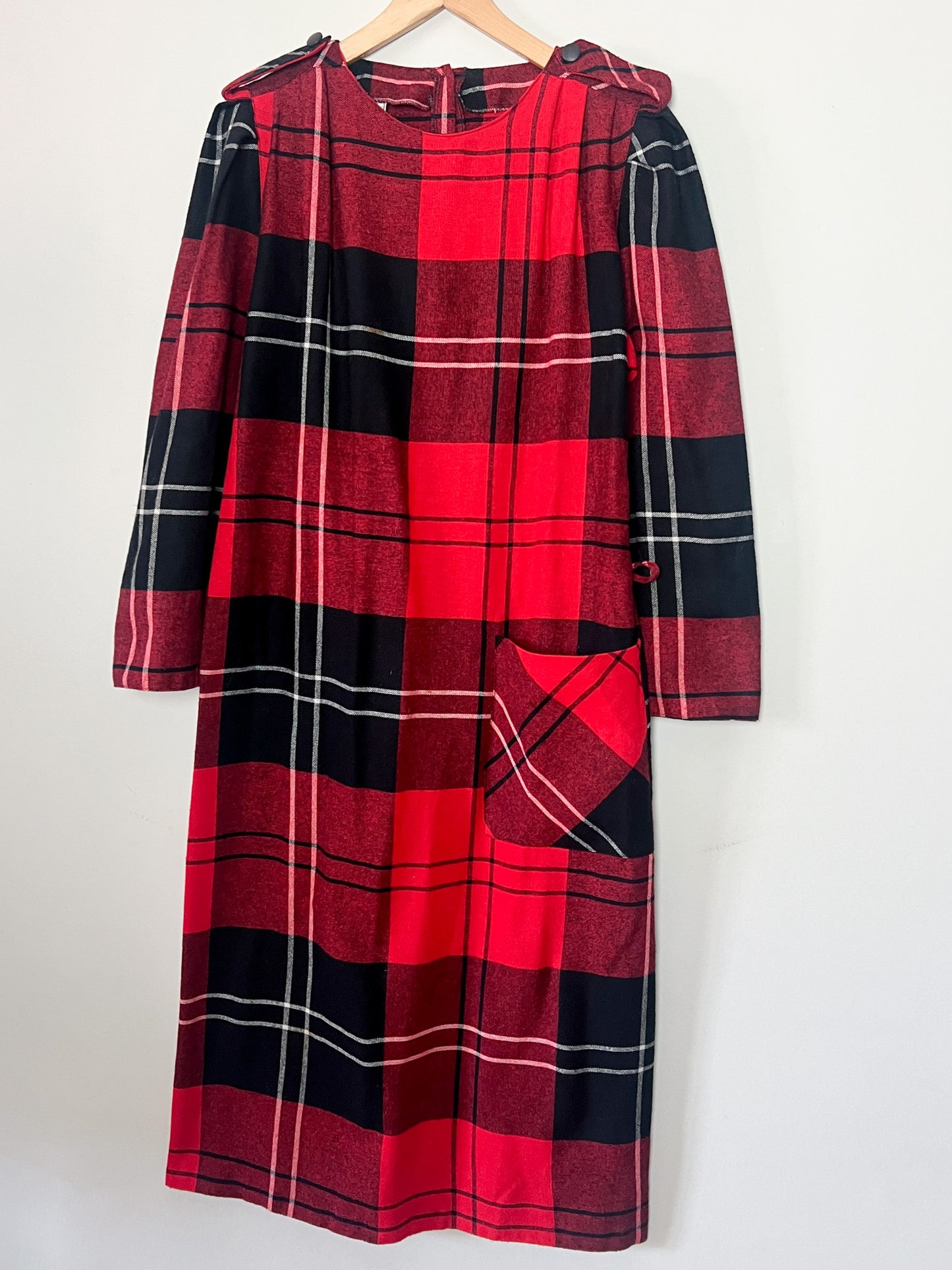Robe VintageTartan Rouge & Noir - Coupe Ample/Oversize - T 38/40
