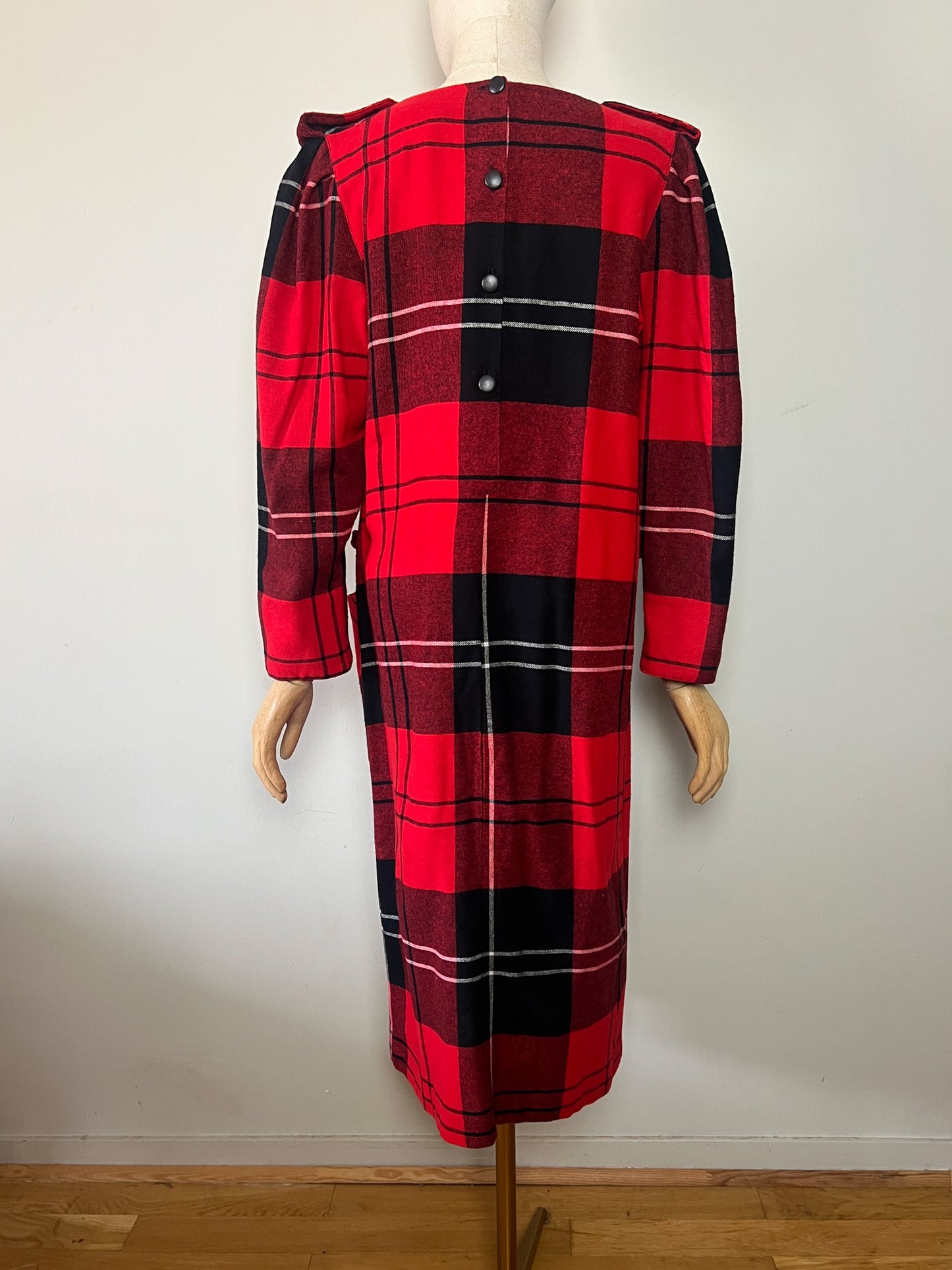 Robe VintageTartan Rouge & Noir - Coupe Ample/Oversize - T 38/40