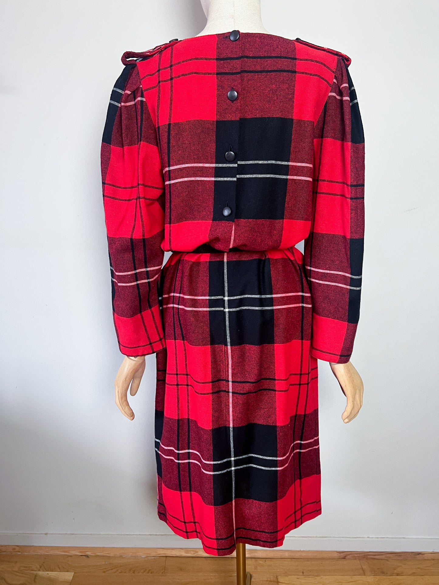 Robe VintageTartan Rouge & Noir - Coupe Ample/Oversize - T 38/40