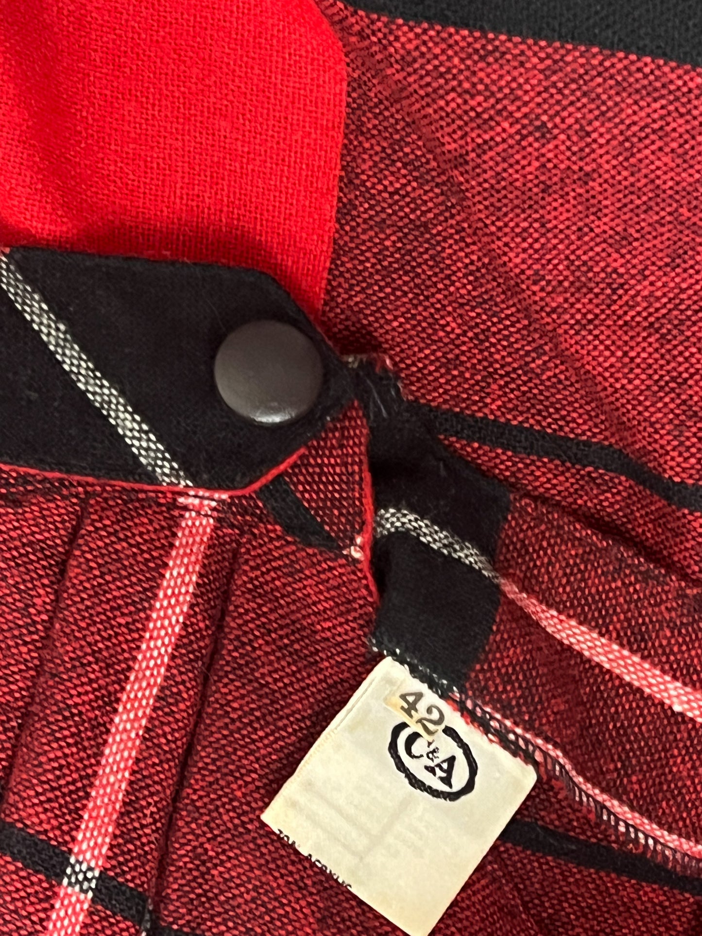 Robe VintageTartan Rouge & Noir - Coupe Ample/Oversize - T 38/40