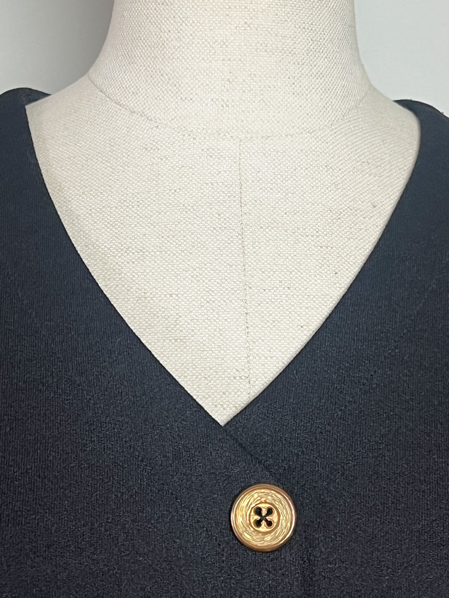 Robe Vintage années 80- Noire à plis - Carol Craiq - T36/38