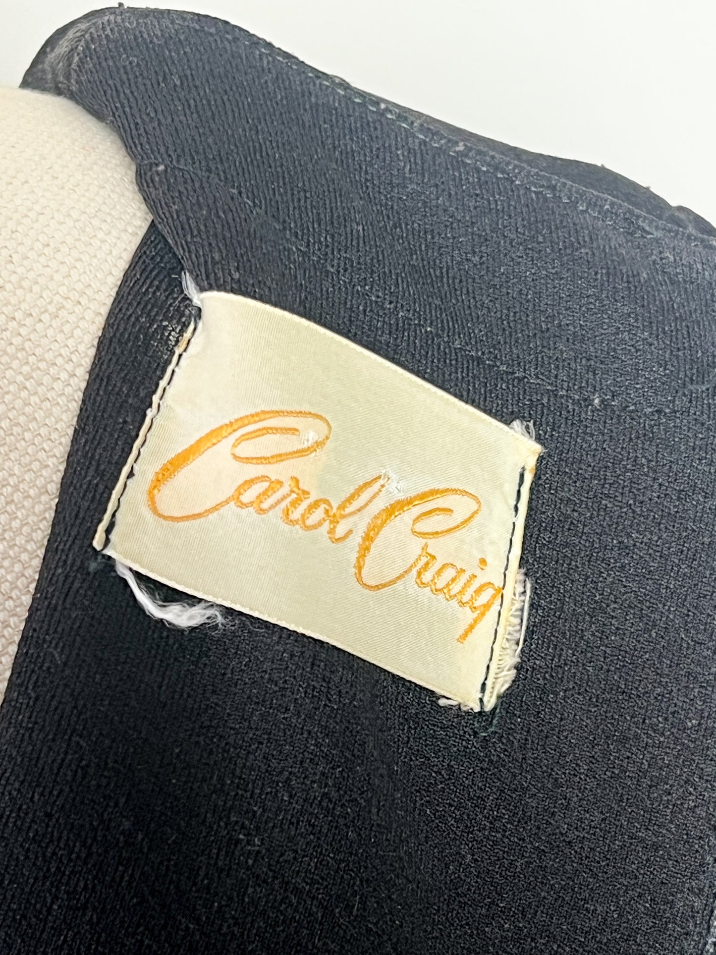 Robe Vintage années 80- Noire à plis - Carol Craiq - T36/38