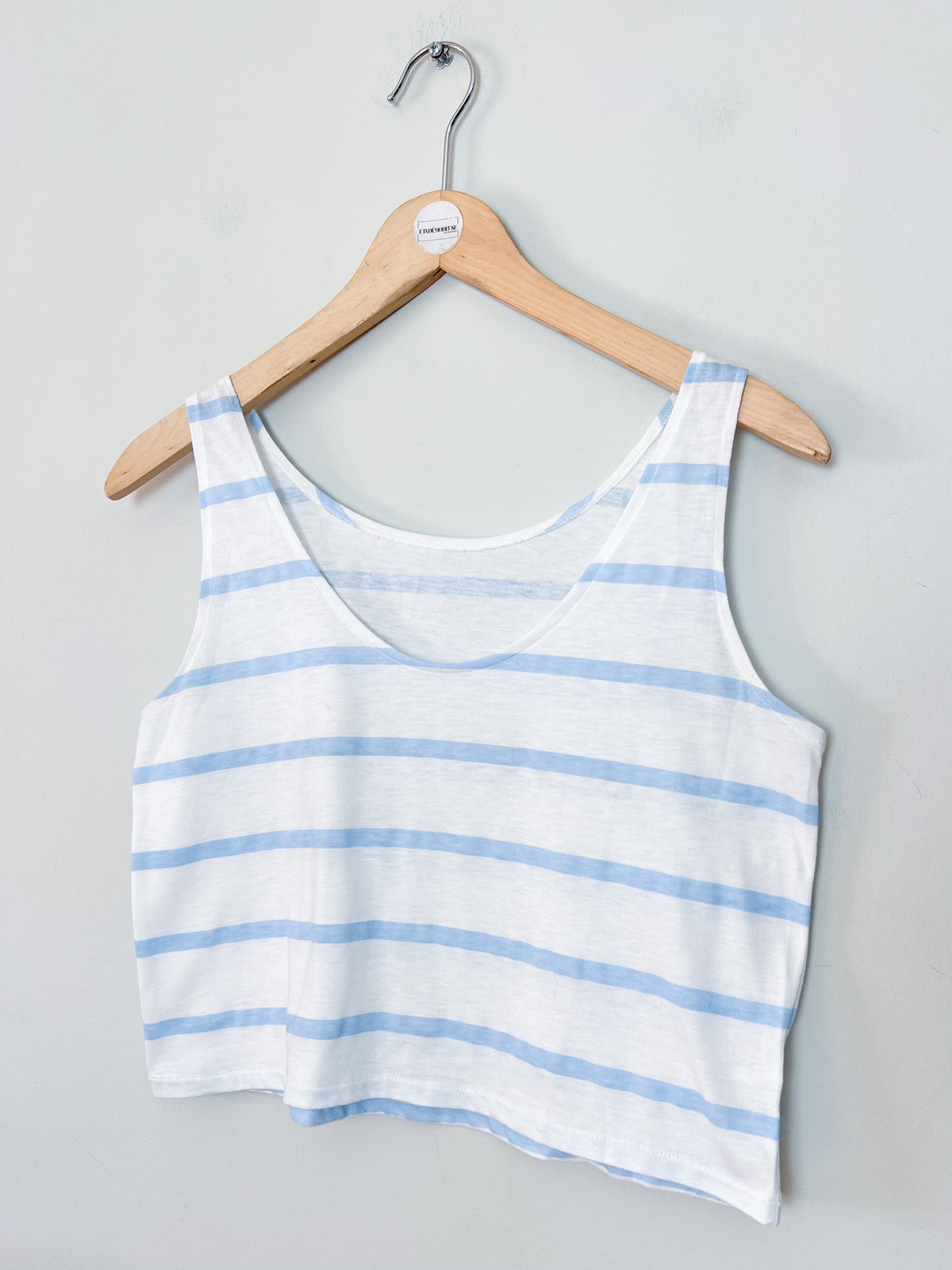 Débardeur vintage années 90 rayé blanc et bleu - Made in France – T34/36.
