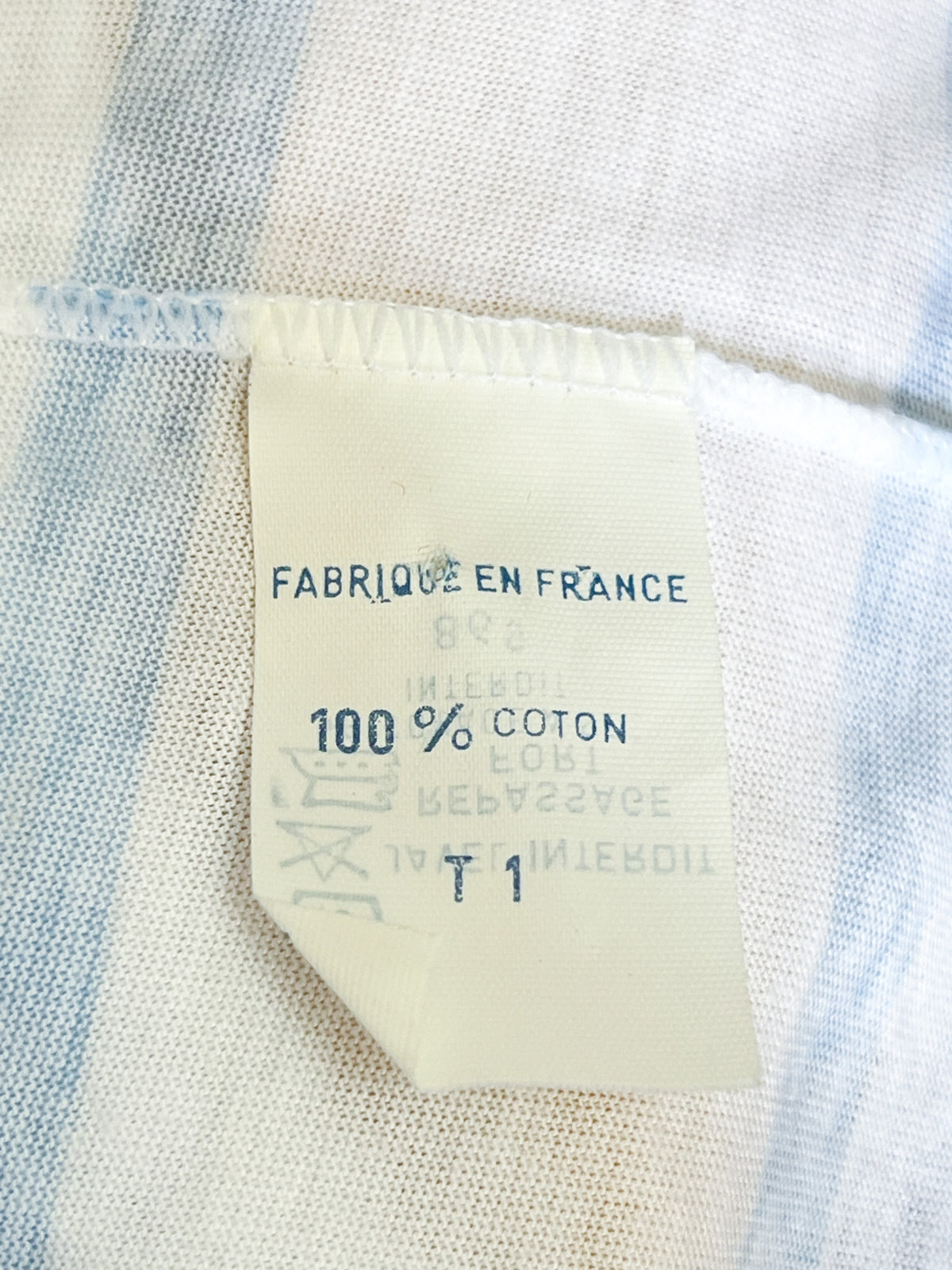 Débardeur vintage années 90 rayé blanc et bleu - Made in France – T34/36.