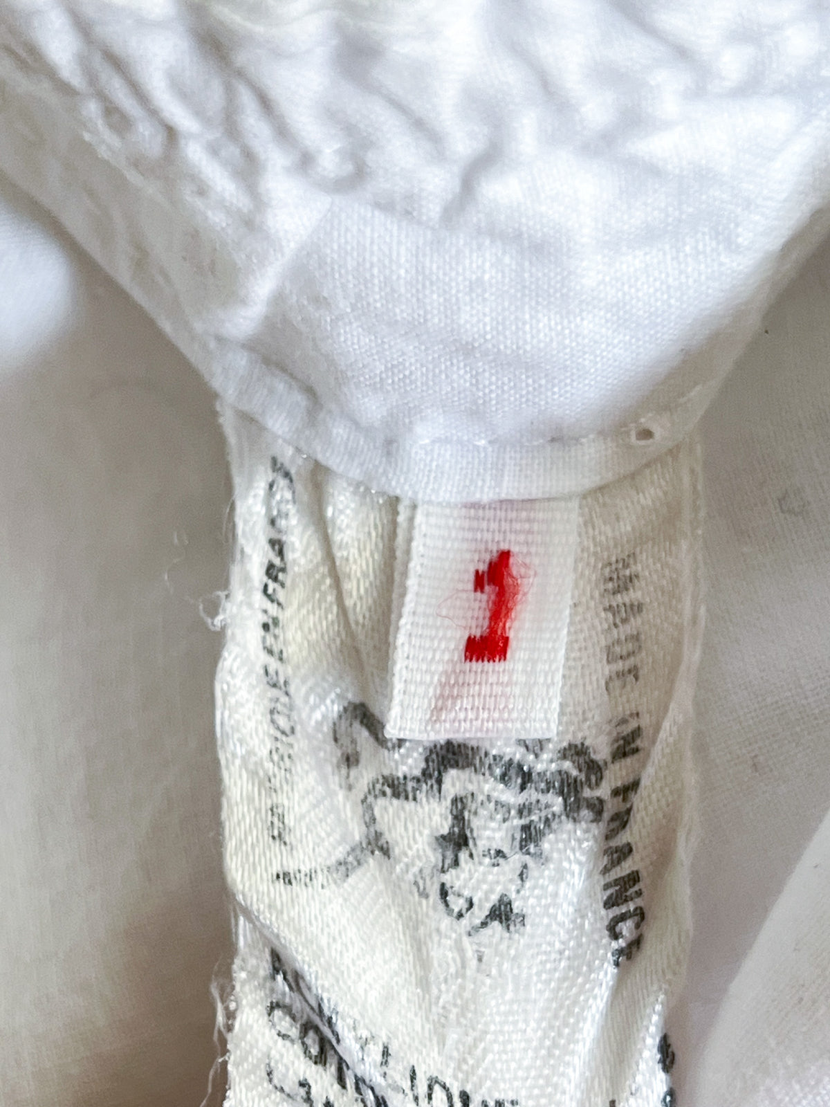 Robe midi vintage Années 80 90 blanche en coton - Made in France - T38/40