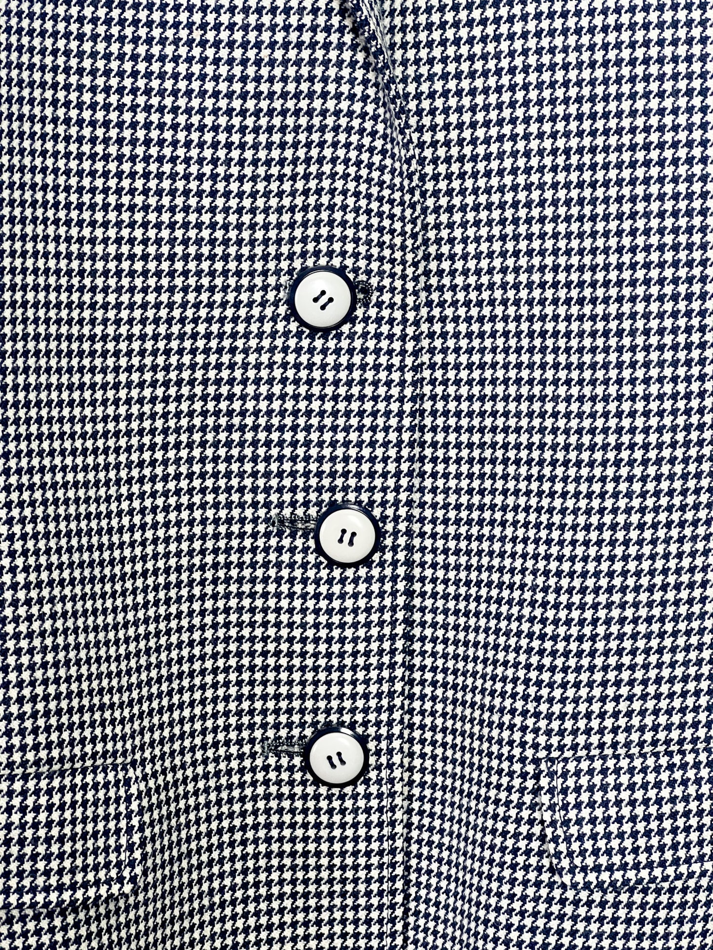 Veste Vintage Médial Weill T 38 - Pied-de-Poule Marine/Crème - Laine - Made in France