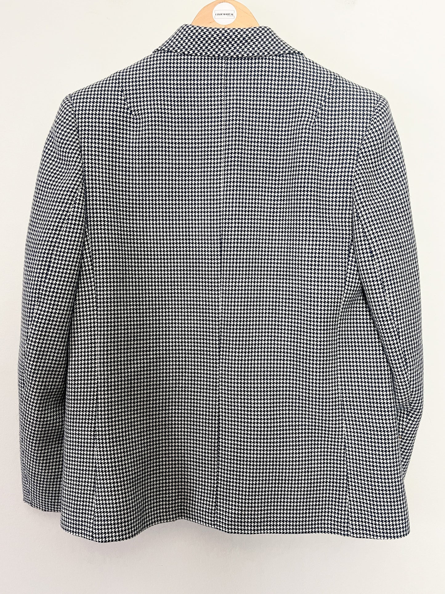 Veste Vintage Médial Weill T 38 - Pied-de-Poule Marine/Crème - Laine - Made in France
