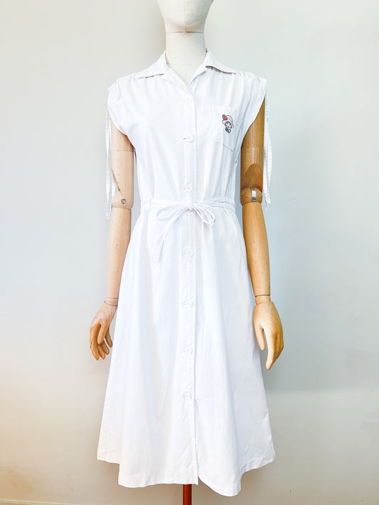 Robe chemise vintage Années 80 90 blanche R. Attal - T36/38