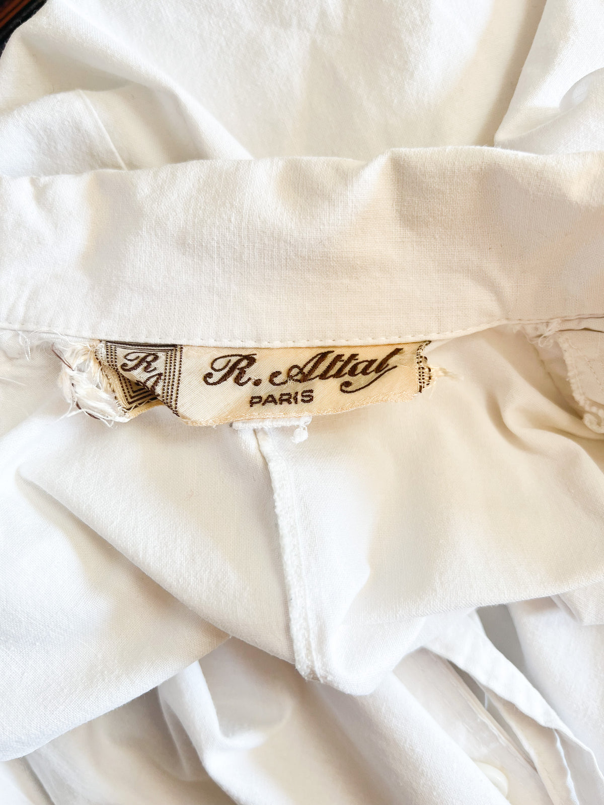 Robe chemise vintage Années 80 90 blanche R. Attal - T36/38