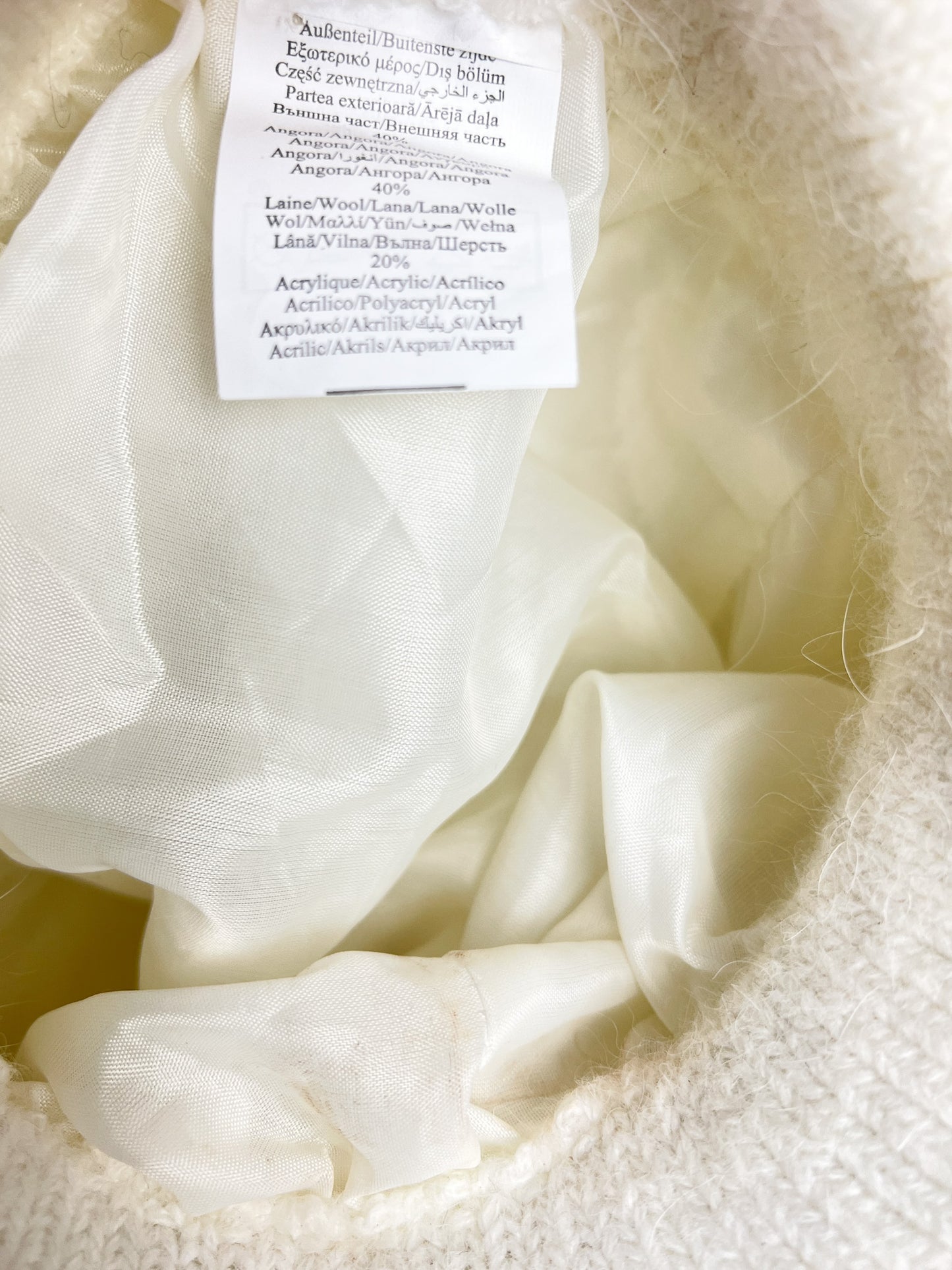 Bonnet Visière - Angora et Laine Crème - Casquette Hiver Douce