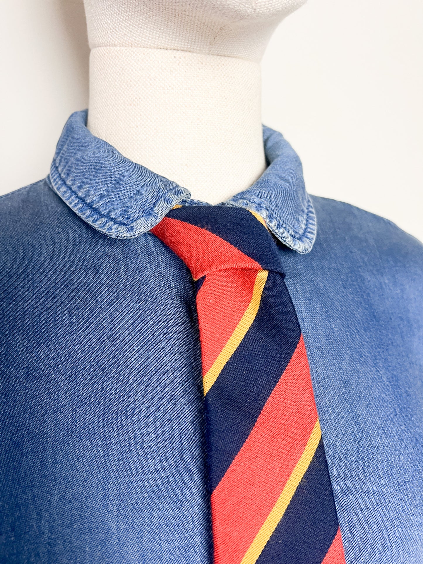 Cravate Vintage Slim Vintage années 70 80- Rayures - Orange Brique/Moutarde/Marine – Unisexe