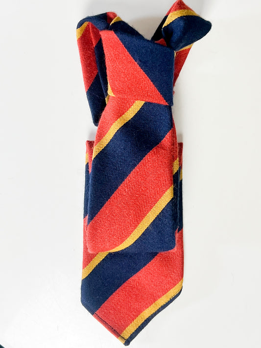 Cravate Vintage Slim Vintage années 70 80- Rayures - Orange Brique/Moutarde/Marine – Unisexe