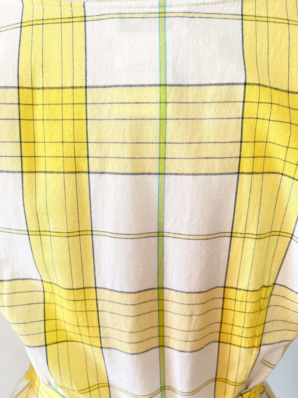 Robe vintage Années 90 Agnès b. en coton - Imprimé carreaux & broderies - Taille 38