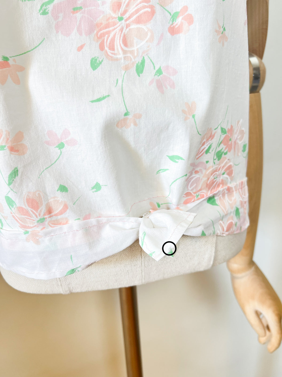 Débardeur Blouse sans manches vintage années 90 fleurs pastel - T38/40