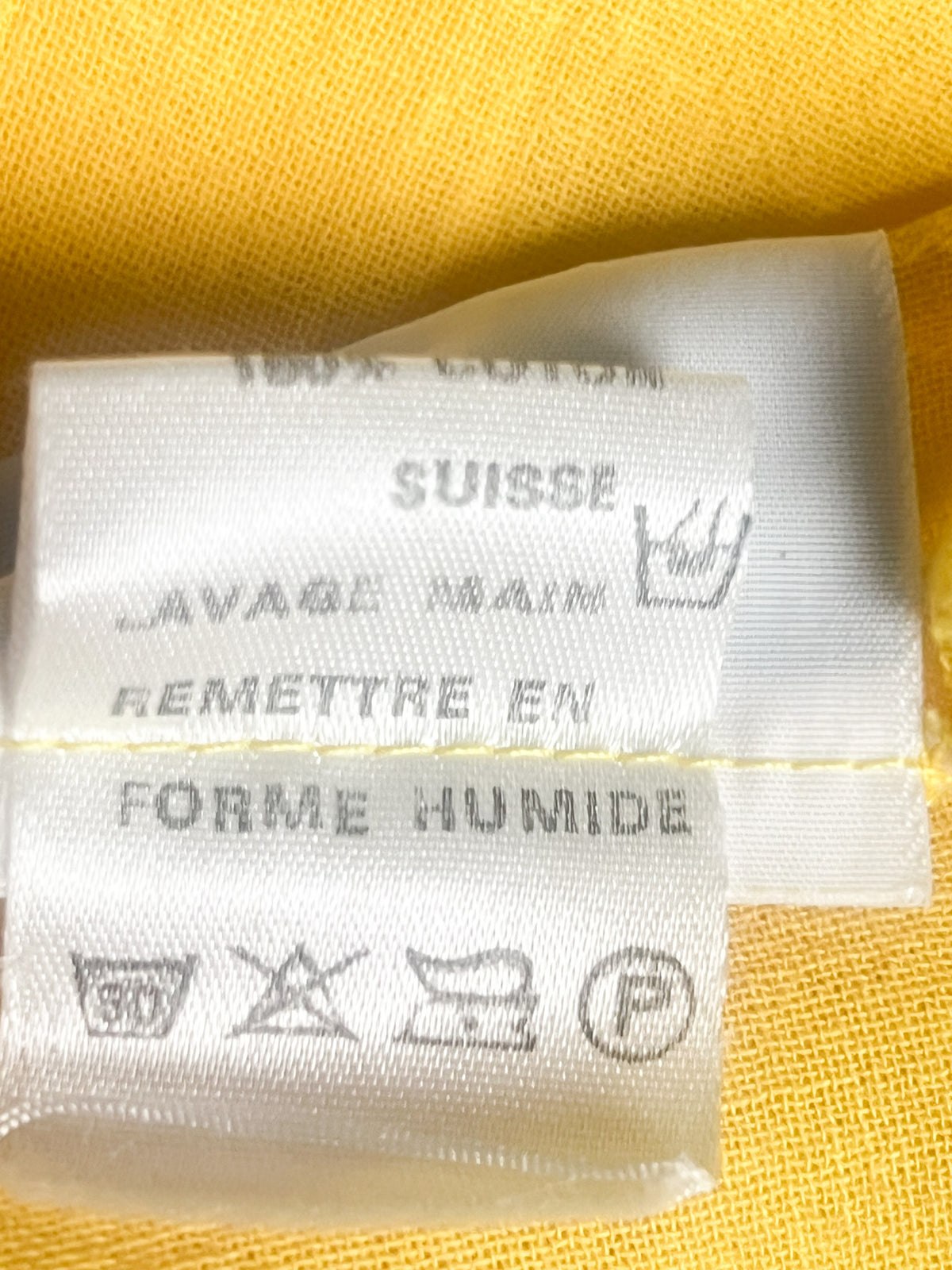 Robe vintage Années 80 - Jaune lumineux - 100% Coton Suisse - Mary West – T42/44
