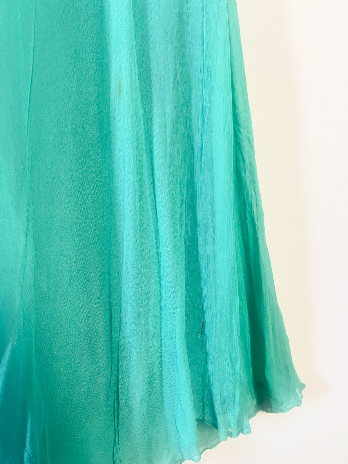 Robe Longue de Soirée Vintage Années 60 Émeraude/Turquoise – Elizabeth Edinburgh – T34/36