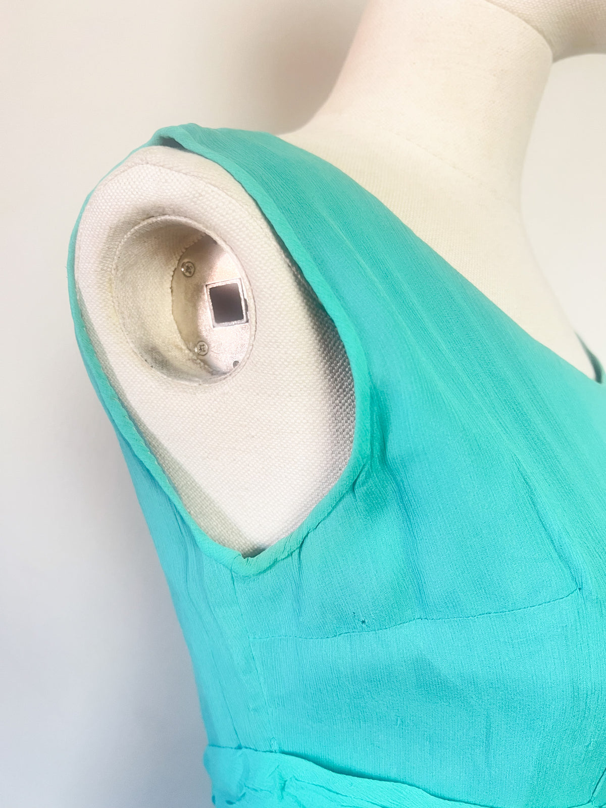 Robe Longue de Soirée Vintage Années 60 Émeraude/Turquoise – Elizabeth Edinburgh – T34/36
