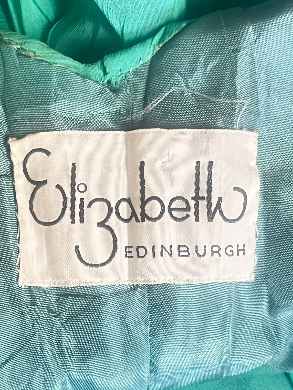 Robe Longue de Soirée Vintage Années 60 Émeraude/Turquoise – Elizabeth Edinburgh – T34/36