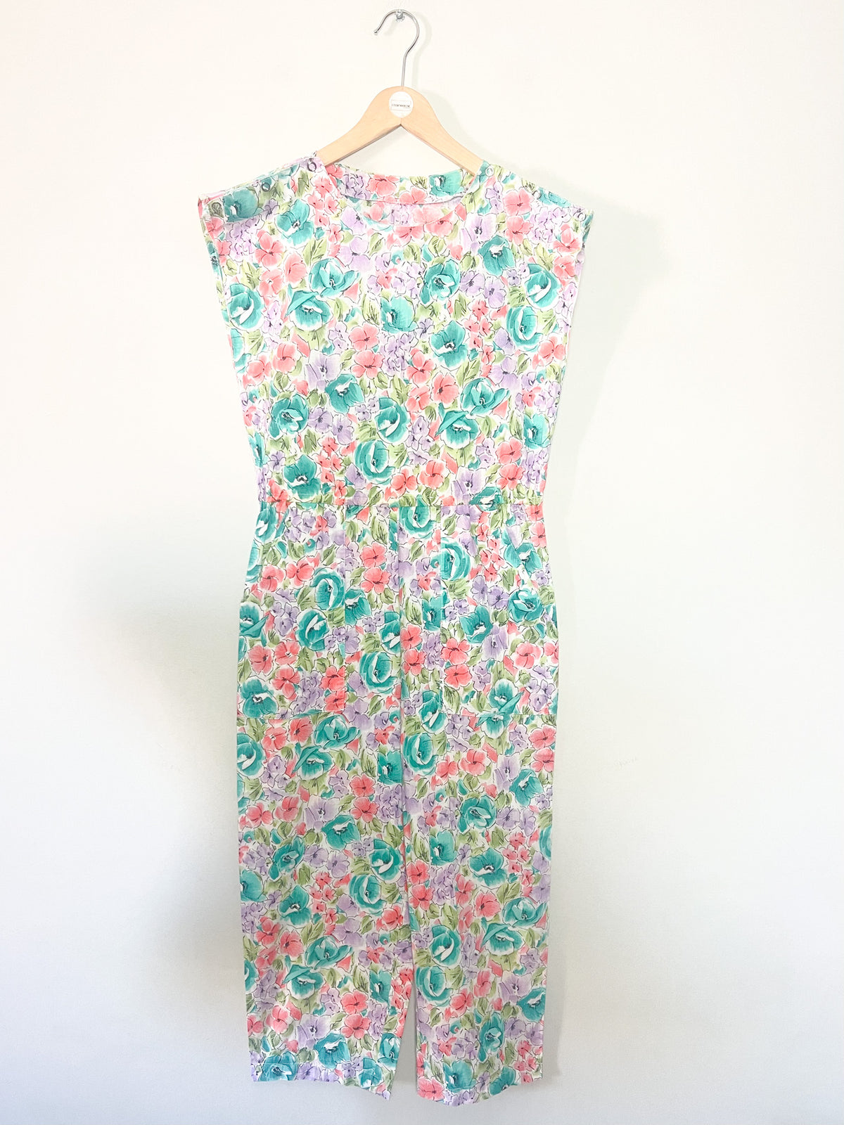 Combinaison Pantalon Court Vintage Années 80 90 Fleuri – T36