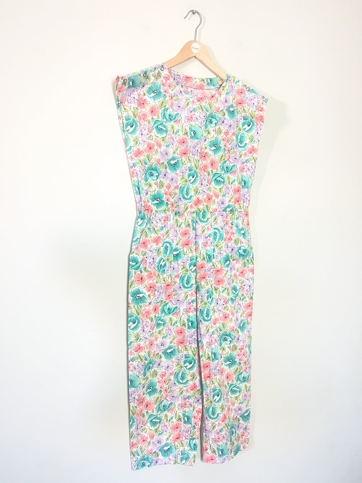 Combinaison Pantalon Court Vintage Années 80 90 Fleuri – T36