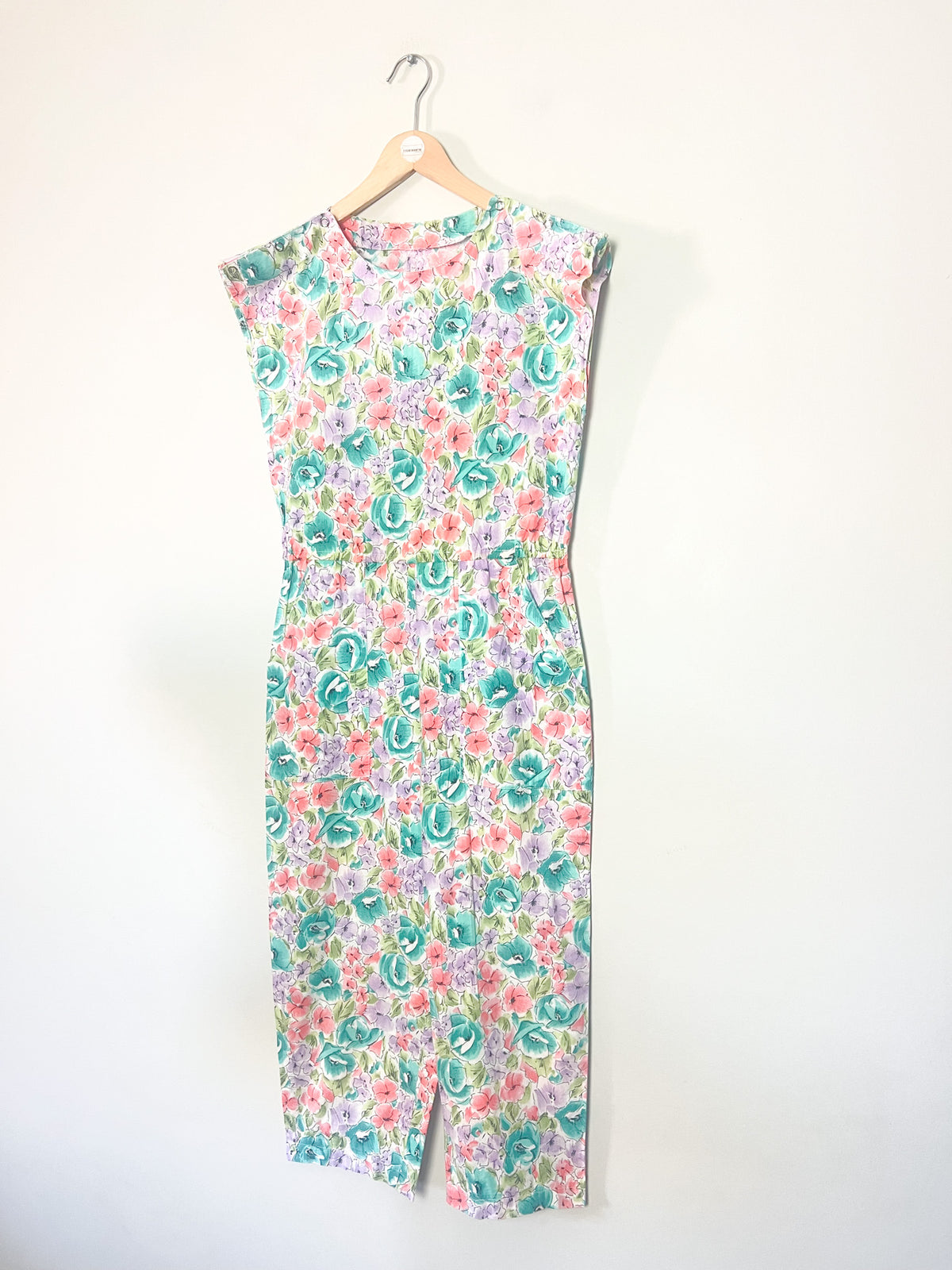 Combinaison Pantalon Court Vintage Années 80 90 Fleuri – T36