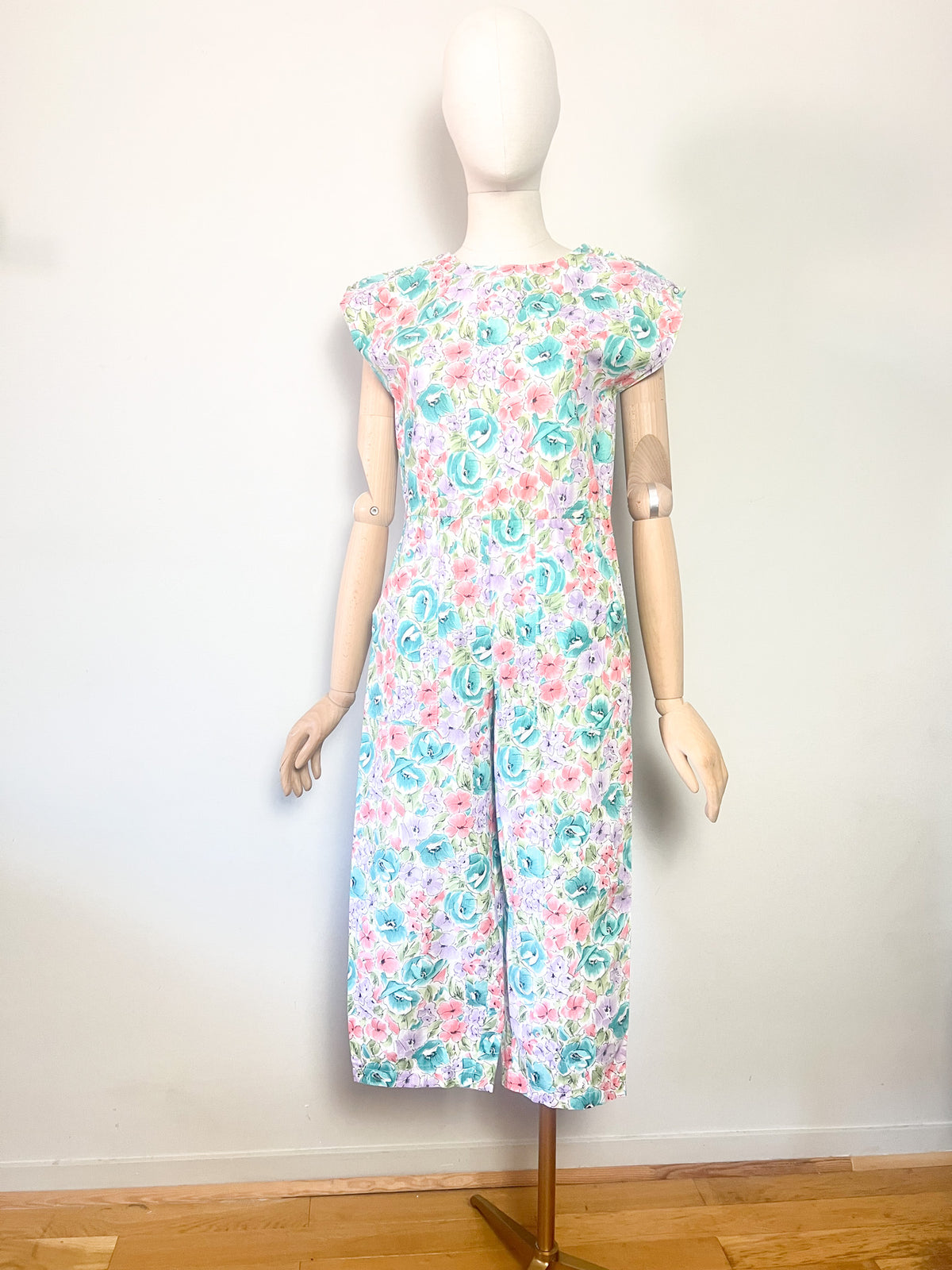 Combinaison Pantalon Court Vintage Années 80 90 Fleuri – T36