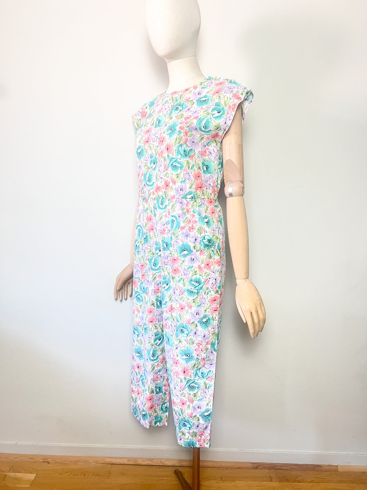 Combinaison Pantalon Court Vintage Années 80 90 Fleuri – T36