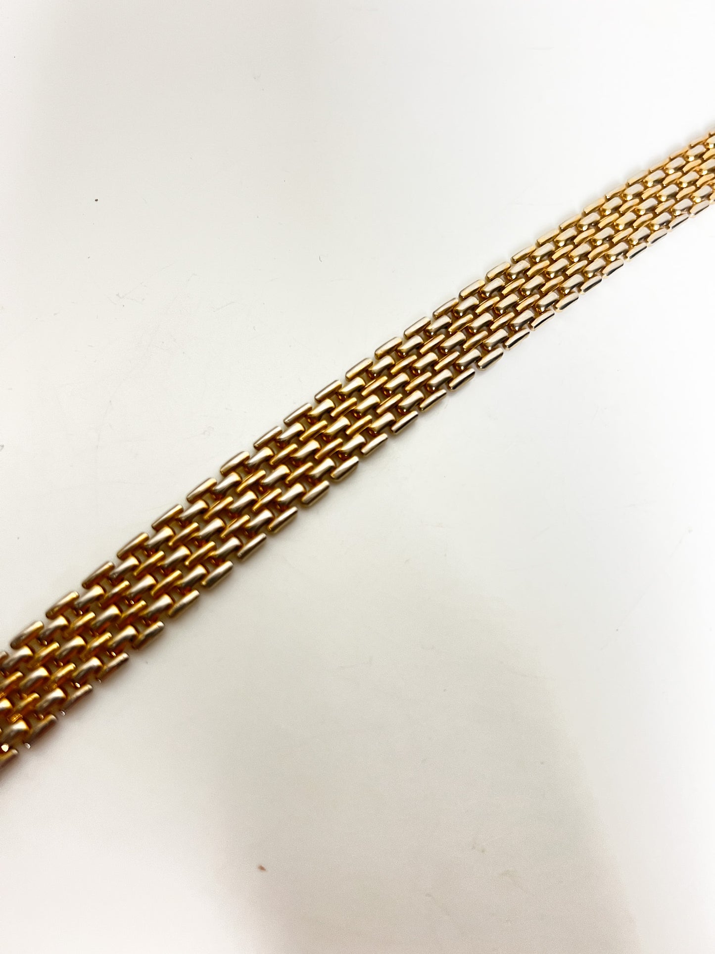 Collier Ras-de-cou Vintage années 80 90Maille Serpent Plate Dorée