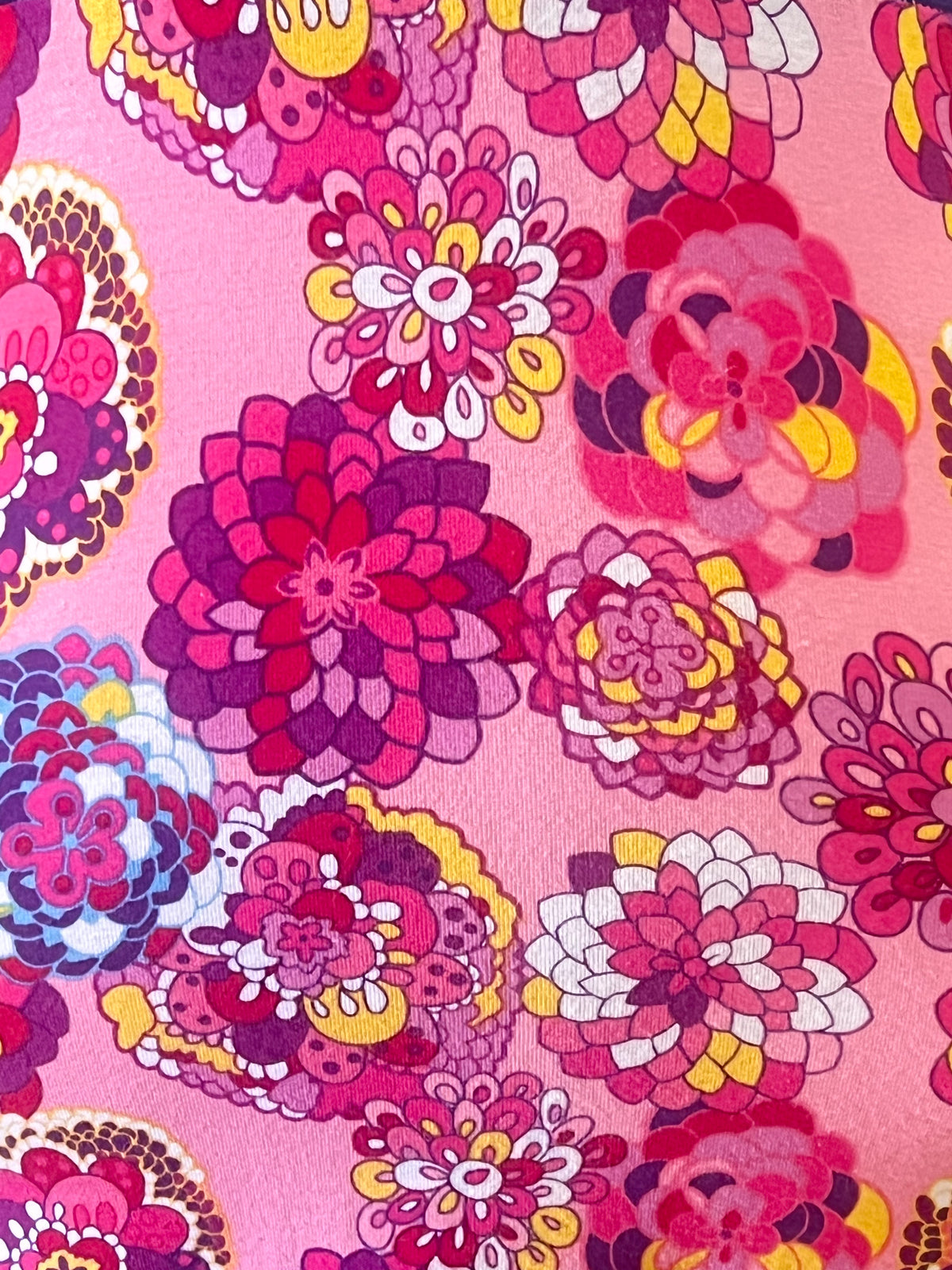 Robe Vintage Années 80 Dos Nu– Imprimé Floral Vibrant & Coupe Empire – Anna Fjord - T34/36