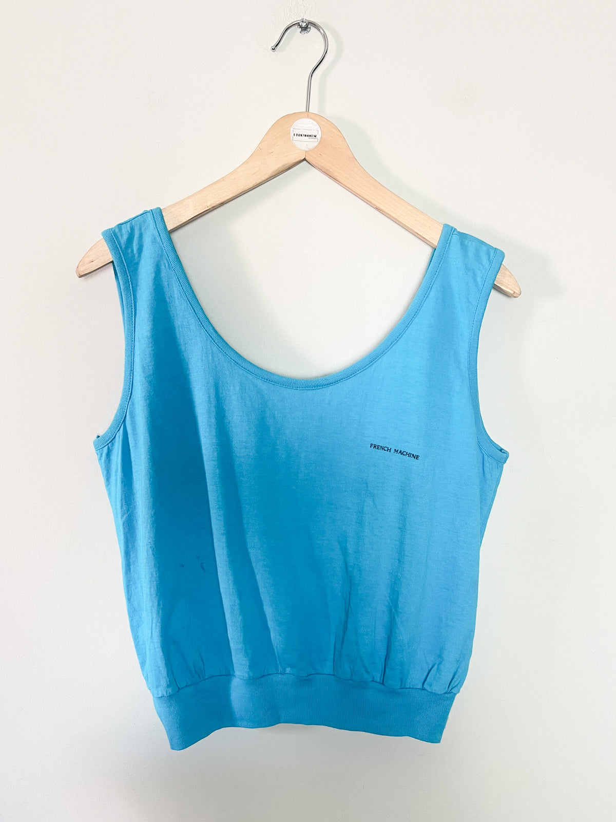 Top Débardeur Crop Vintage Années 90 Turquoise Dos Croisé – French Machine – T38/40