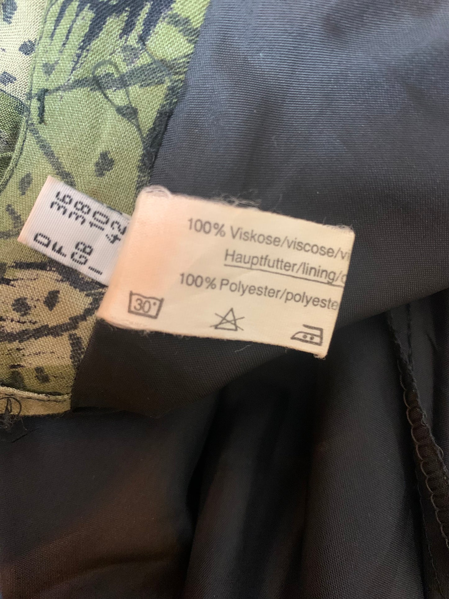 Jupe Midi Vintage Années 80 à Plis - 100% Viscose - Imprimé Floral & Géométrique - T. 36